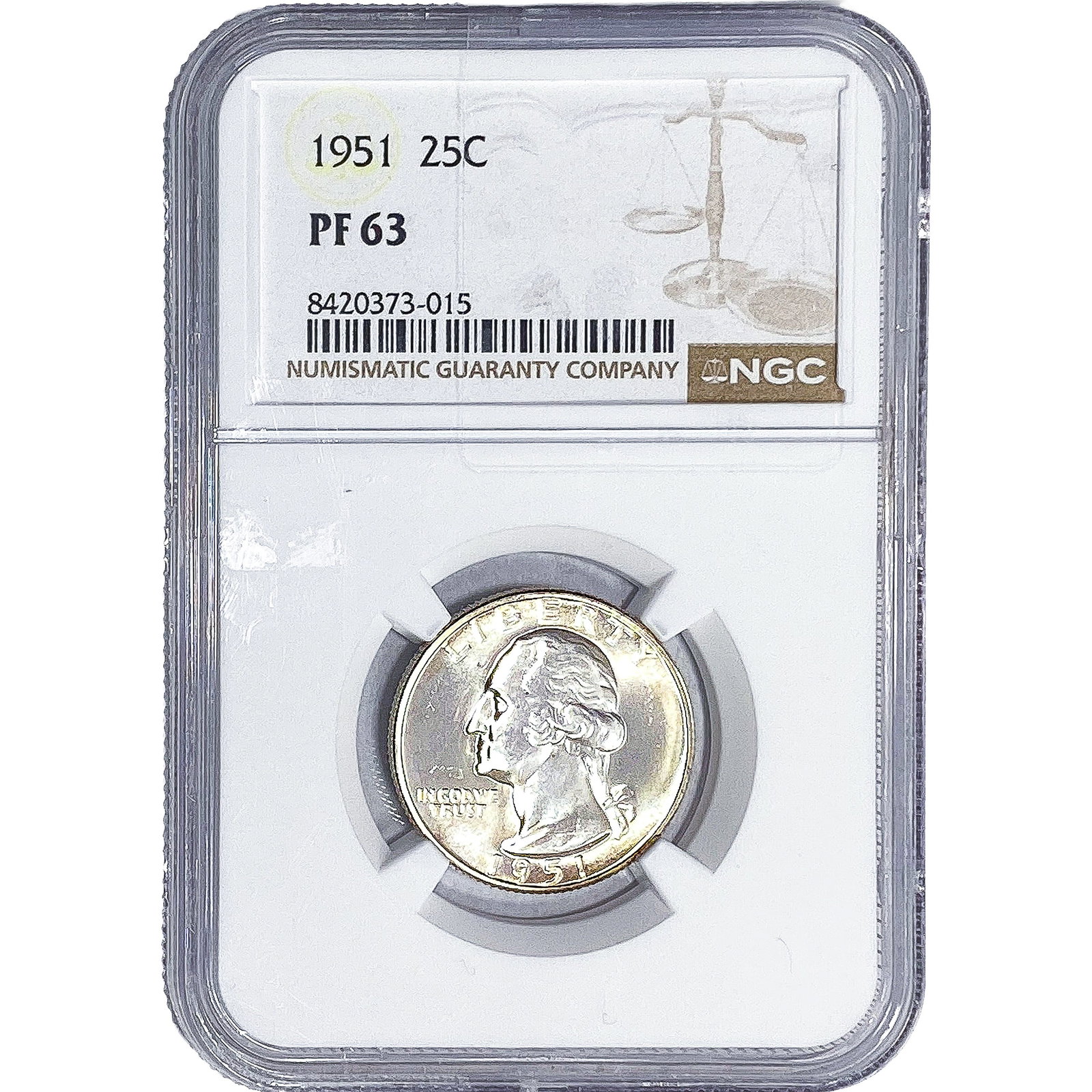 1951 Washington Silver Quarter NGC PF63: 1951 Washington Silver Quarter NGC PF63