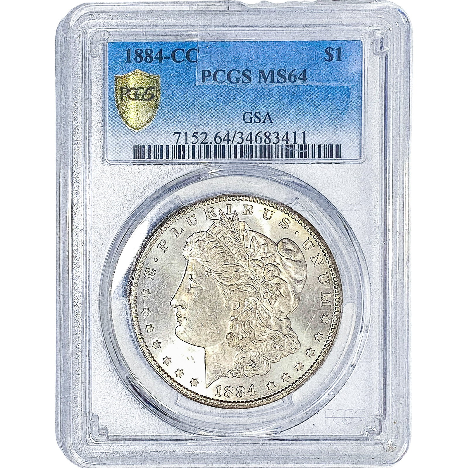 1884-CC Morgan Silver Dollar PCGS MS64: 1884-CC Morgan Silver Dollar PCGS MS64