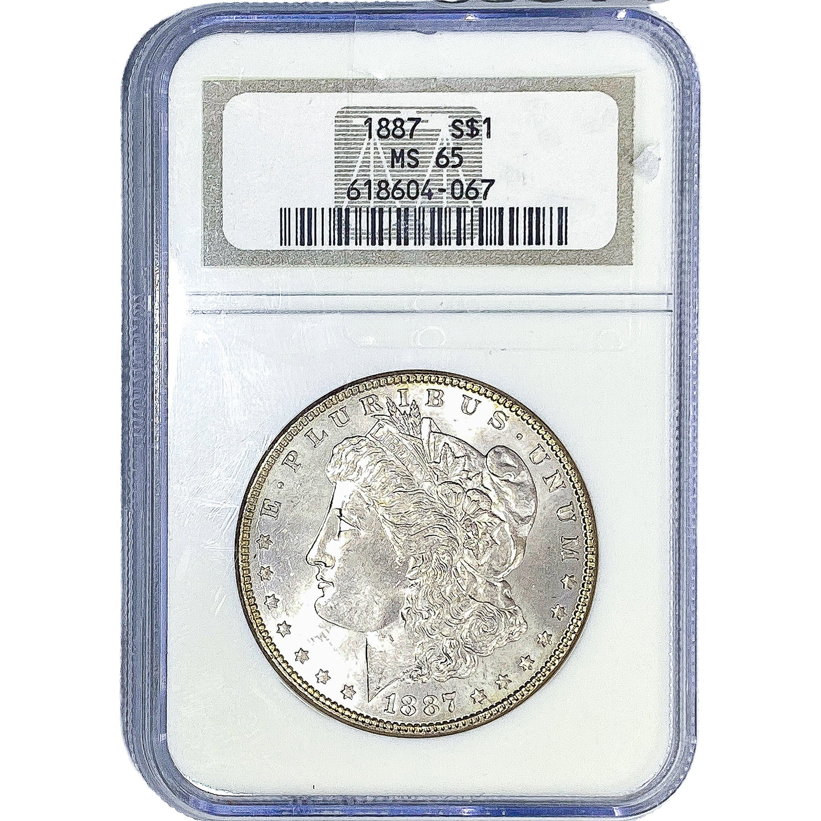 1887 Morgan Silver Dollar NGC MS65: 1887 Morgan Silver Dollar NGC MS65