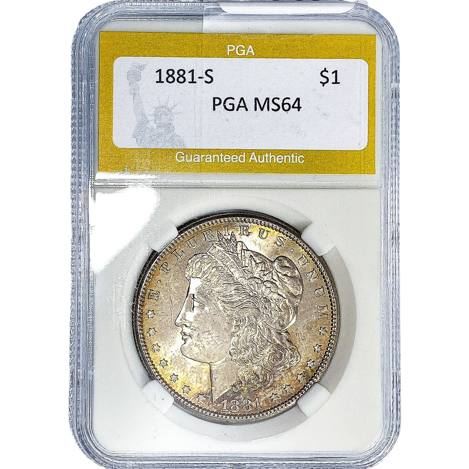 1881-S Morgan Silver Dollar PGA MS64: 1881-S Morgan Silver Dollar PGA MS64