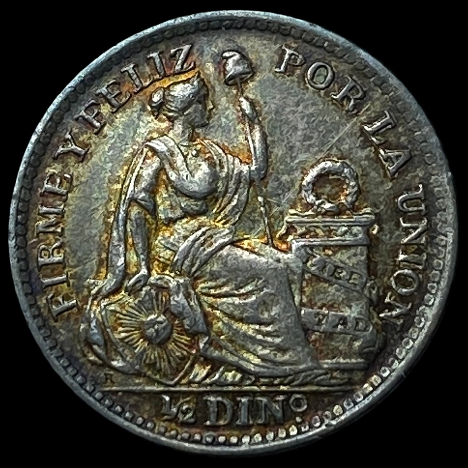 1912 Peru Silver 1/2 Dinero (1 of 2)