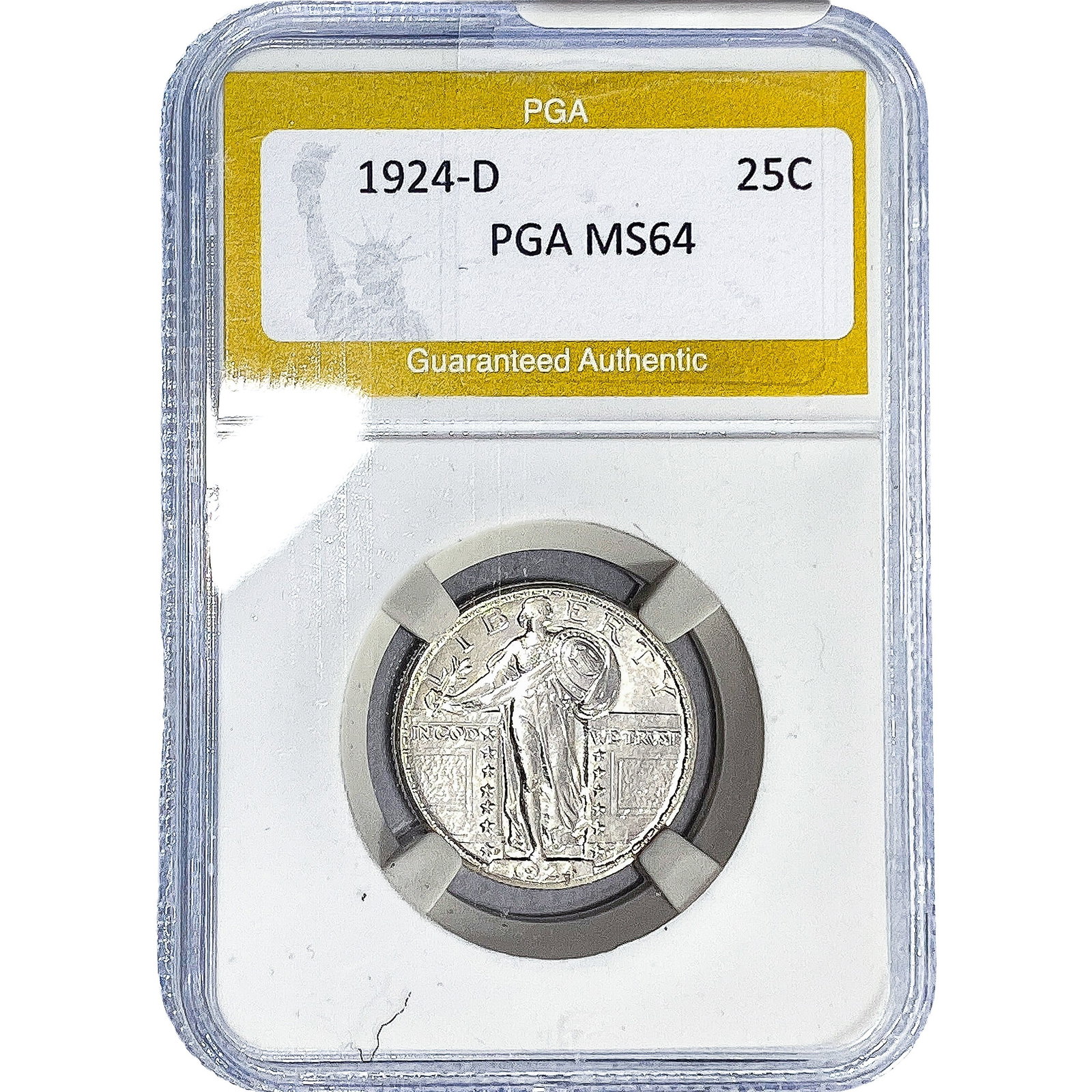 1924-D Standing Liberty Quarter PGA MS64: 1924-D Standing Liberty Quarter PGA MS64