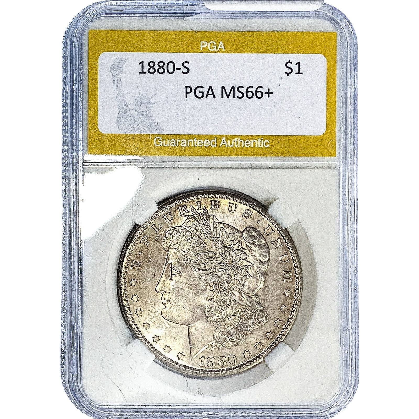 1880-S Morgan Silver Dollar PGA MS66+: 1880-S Morgan Silver Dollar PGA MS66+