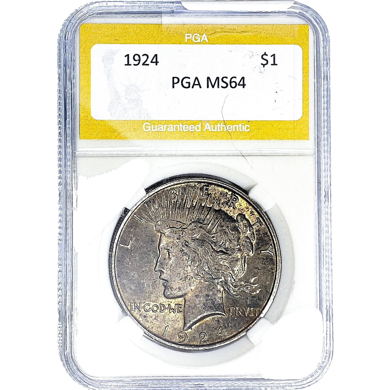 1924 Silver Peace Dollar PGA MS64: 1924 Silver Peace Dollar PGA MS64