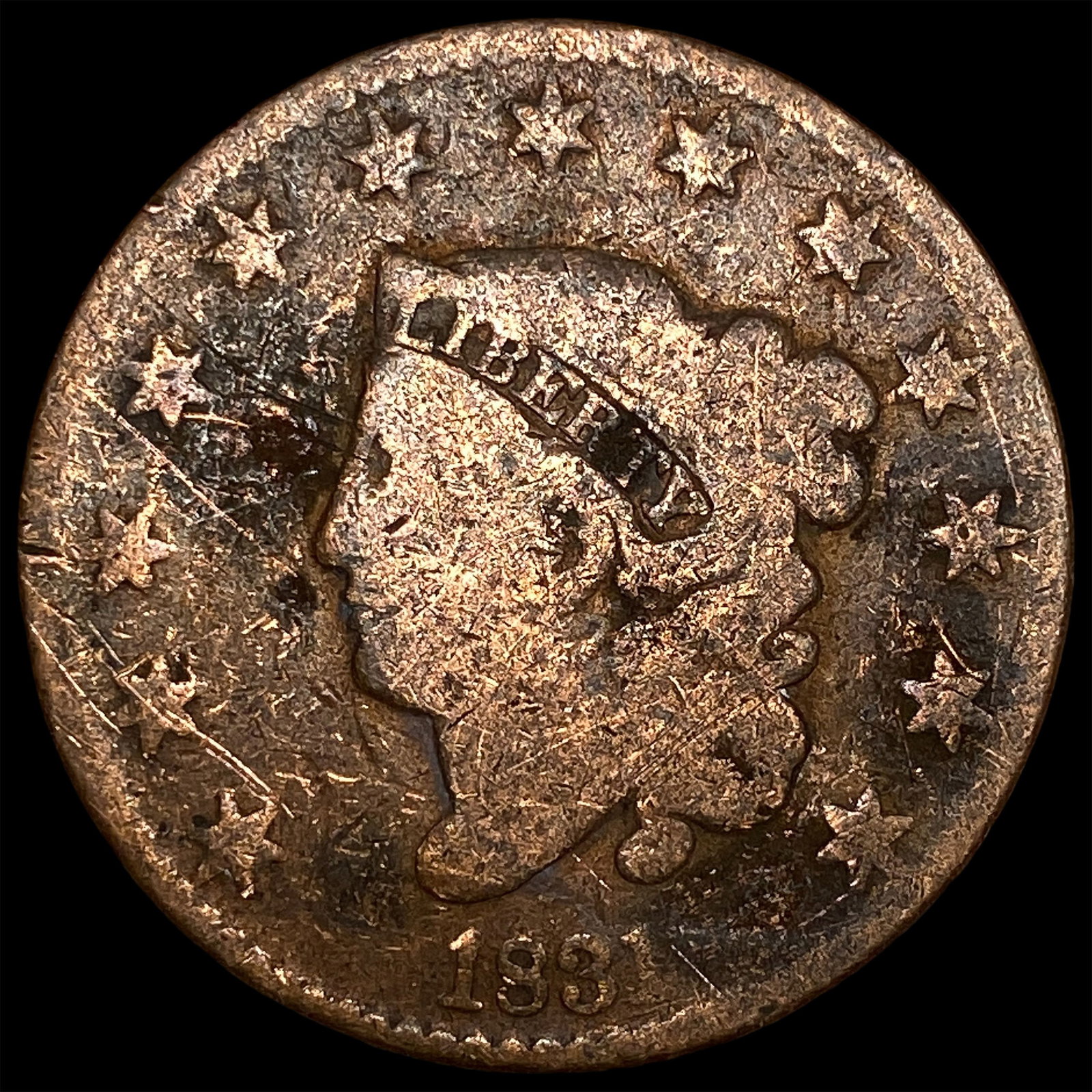 1831 Coronet Head Large Cent NICELY CIRCULATED: 1831 Coronet Head Large Cent NICELY CIRCULATED