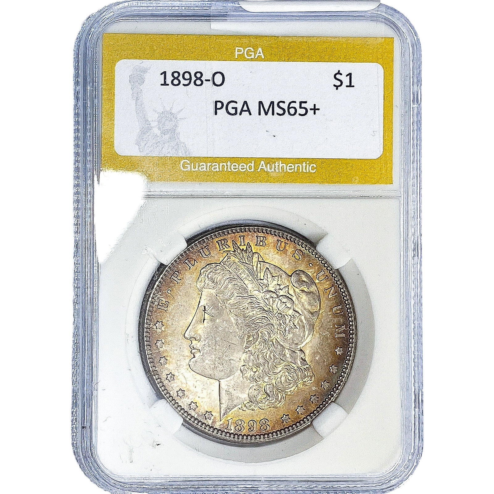 1898-O Morgan Silver Dollar PGA MS65+: 1898-O Morgan Silver Dollar PGA MS65+