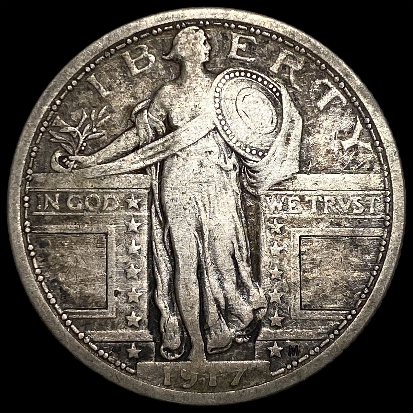 1917 Type 1 Standing Liberty Quarter LIGHTLY CIRCULATED: 1917 Type 1 Standing Liberty Quarter LIGHTLY CIRCULATED