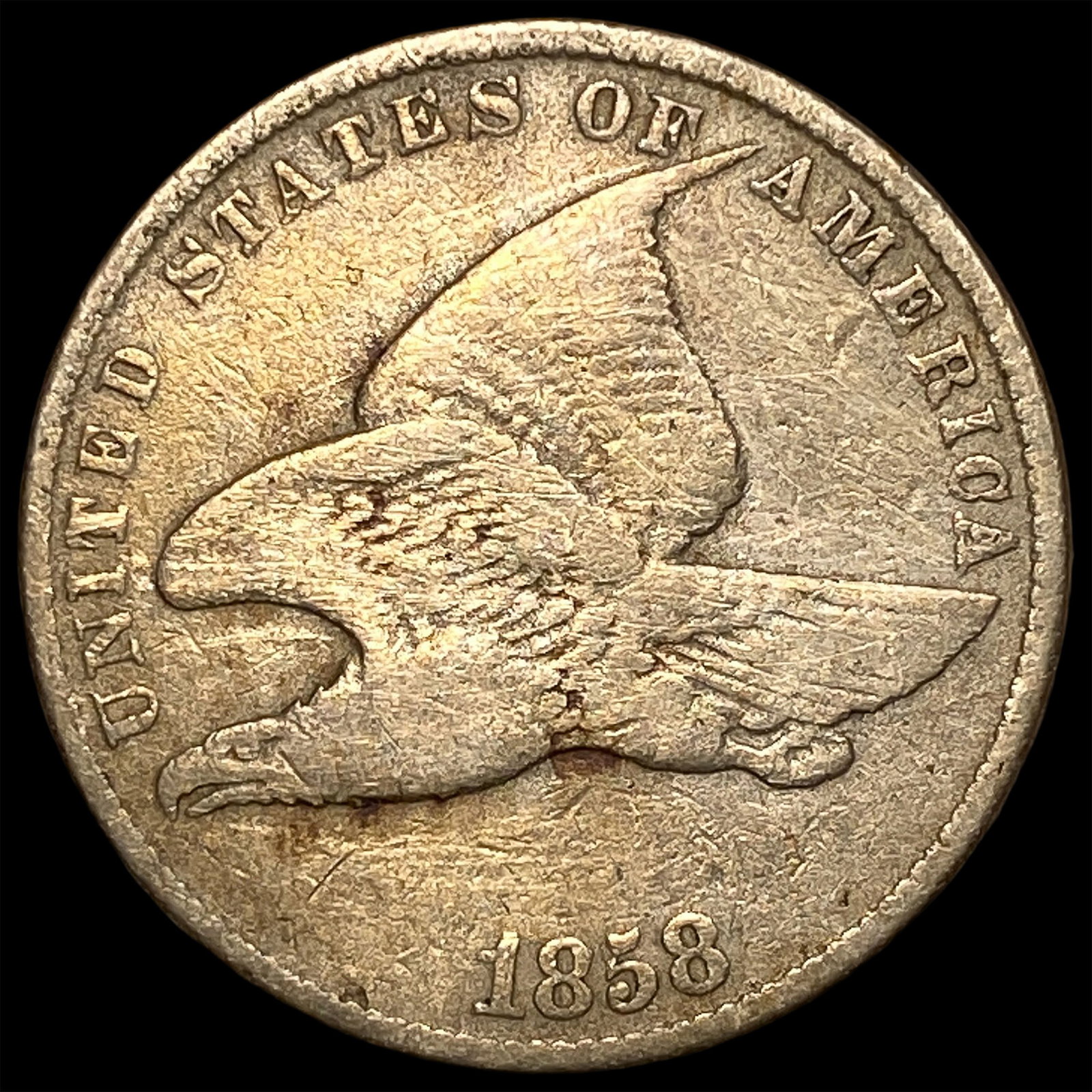 1858 Copper-Nickel Flying Eagle Cent LIGHTLY CIRCULATED: 1858 Copper-Nickel Flying Eagle Cent LIGHTLY CIRCULATED