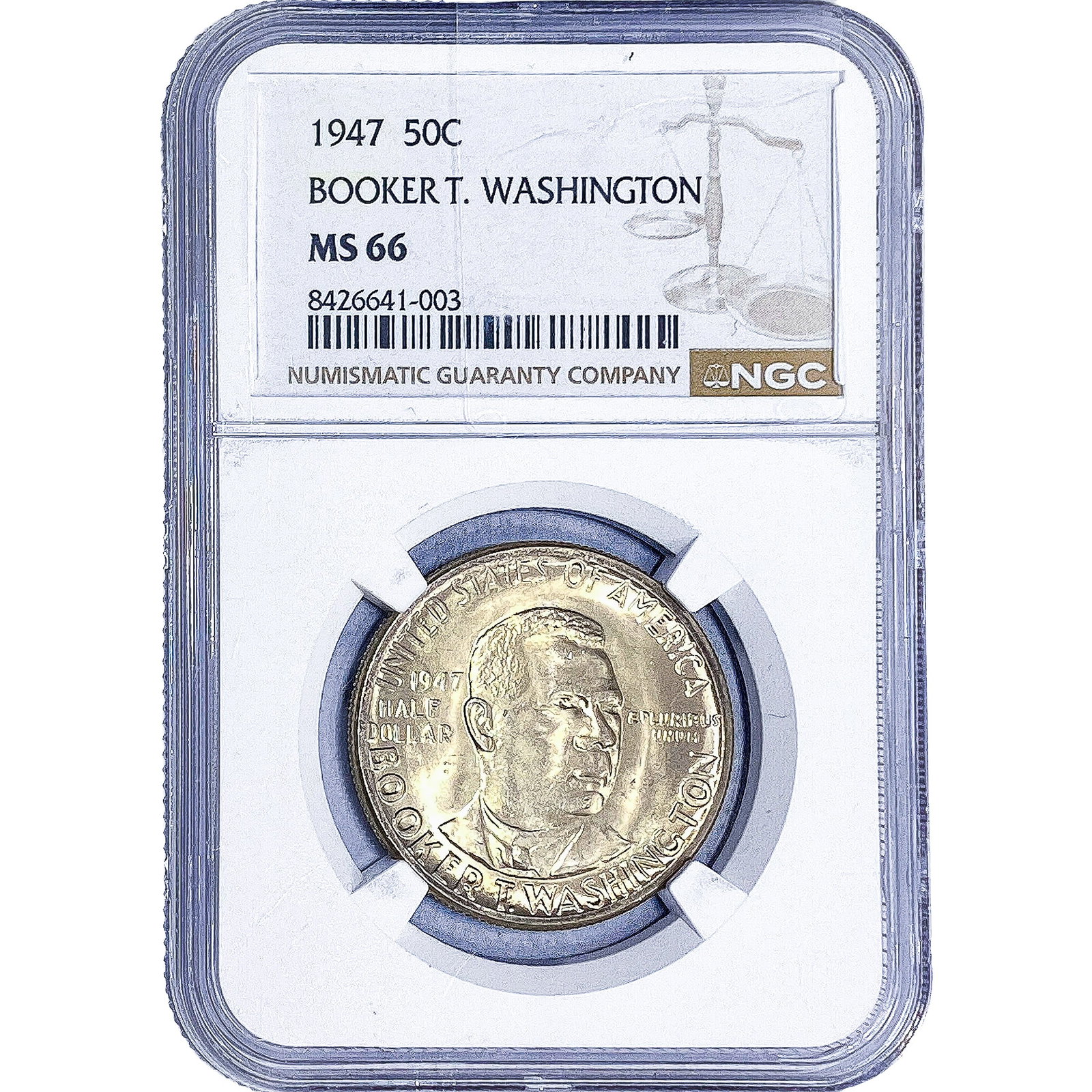 1947 Booker T Half Dollar NGC MS66: 1947 Booker T Half Dollar NGC MS66