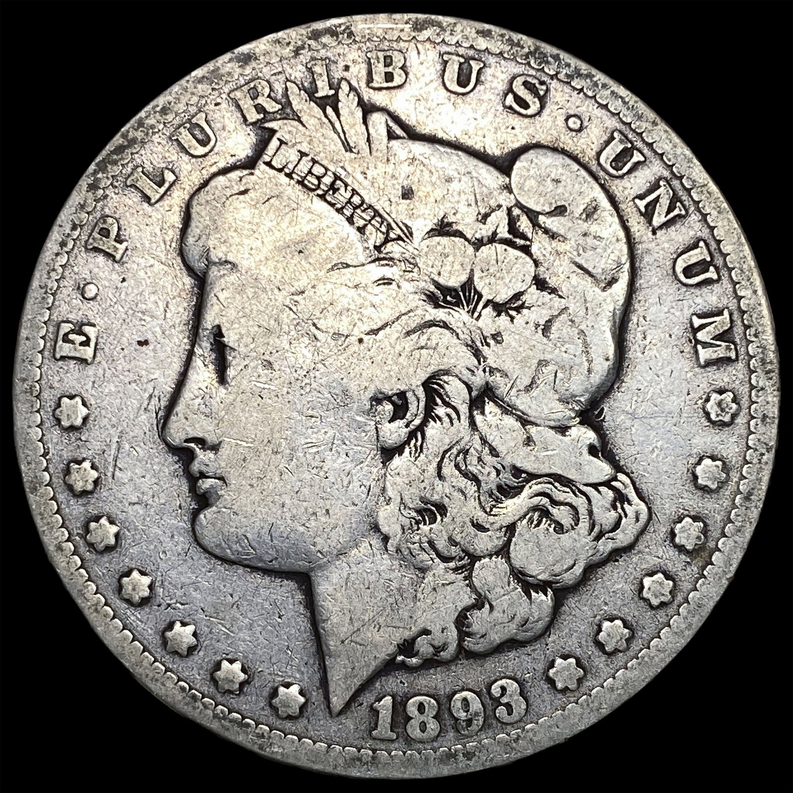 1893-CC Silver Morgan Dollar NICELY CIRCULATED: 1893-CC Silver Morgan Dollar NICELY CIRCULATED