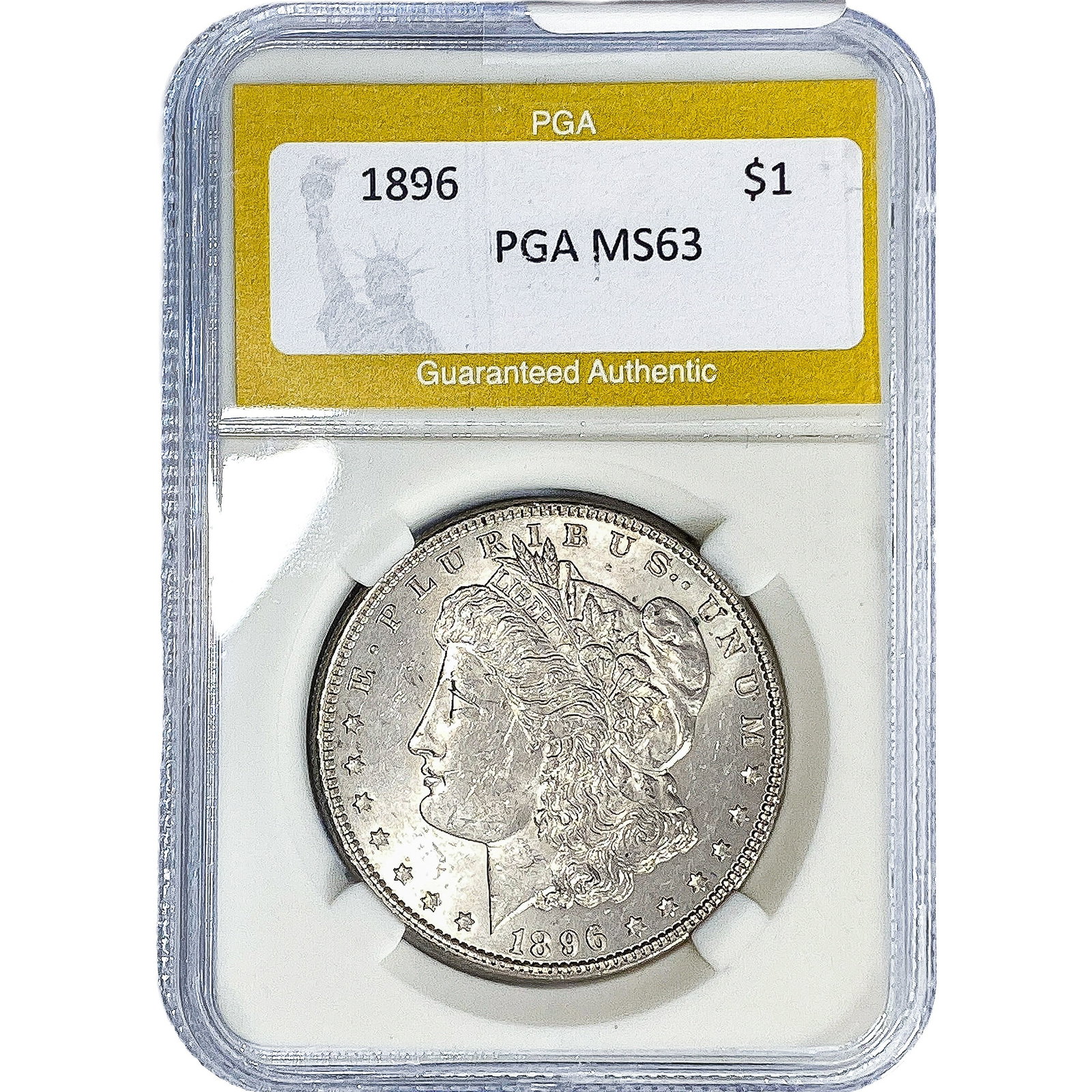 1896 Morgan Silver Dollar PGA MS63: 1896 Morgan Silver Dollar PGA MS63