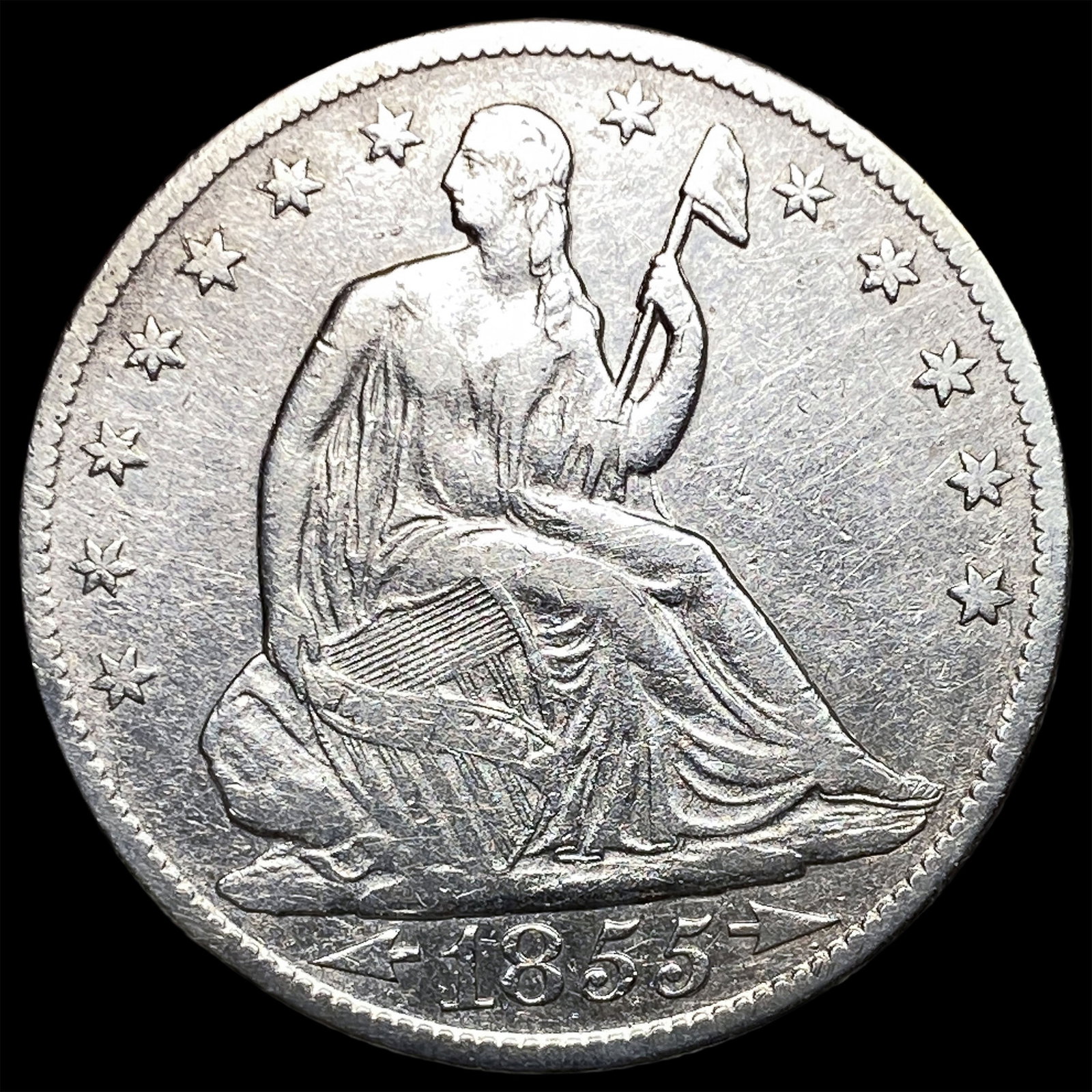 1855-O Silver Half Dollar NEARLY UNCIRCULATED: 1855-O Silver Half Dollar NEARLY UNCIRCULATED