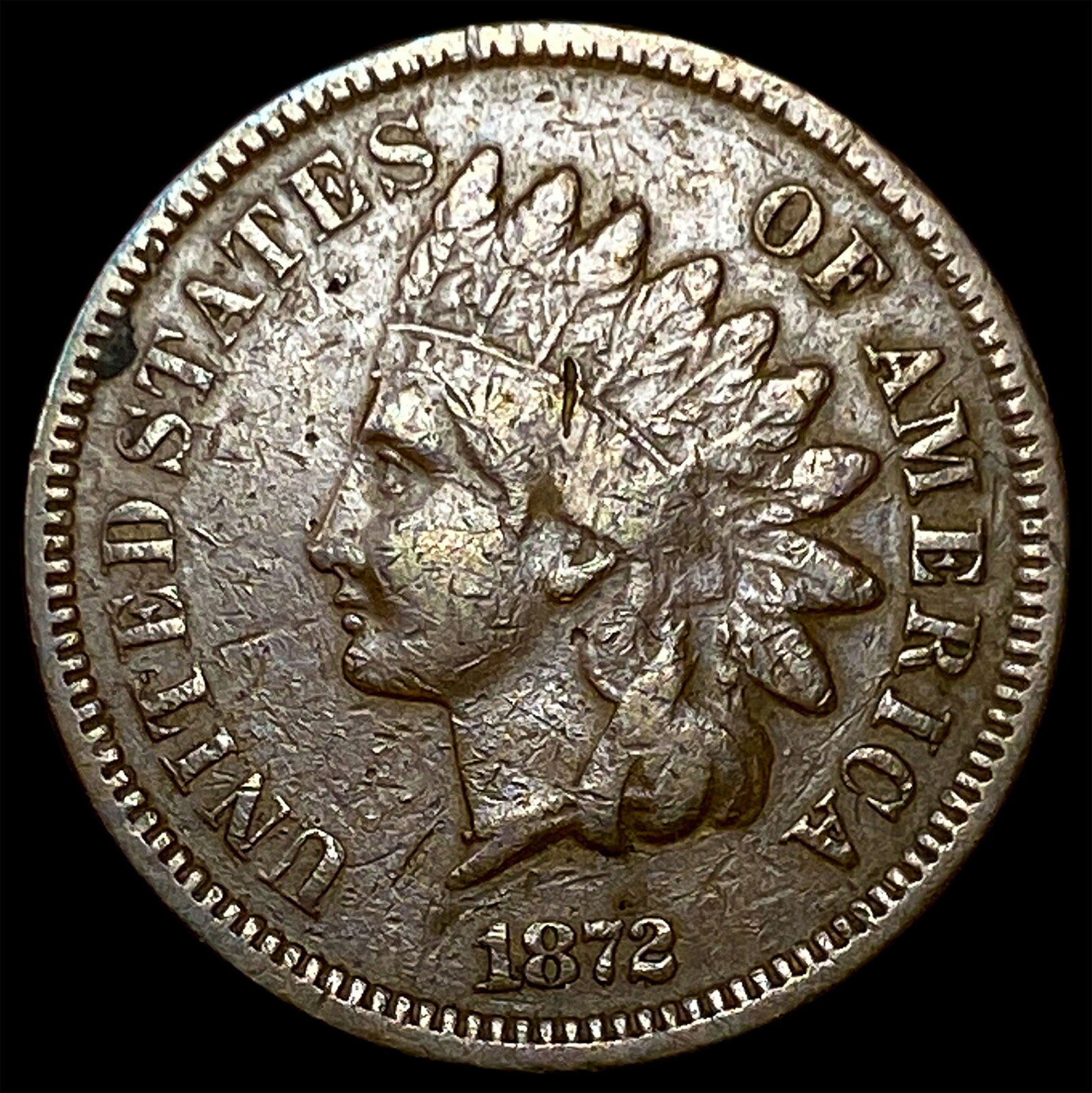 1872 Indian Head Cent LIGHTLY CIRCULATED: 1872 Indian Head Cent LIGHTLY CIRCULATED