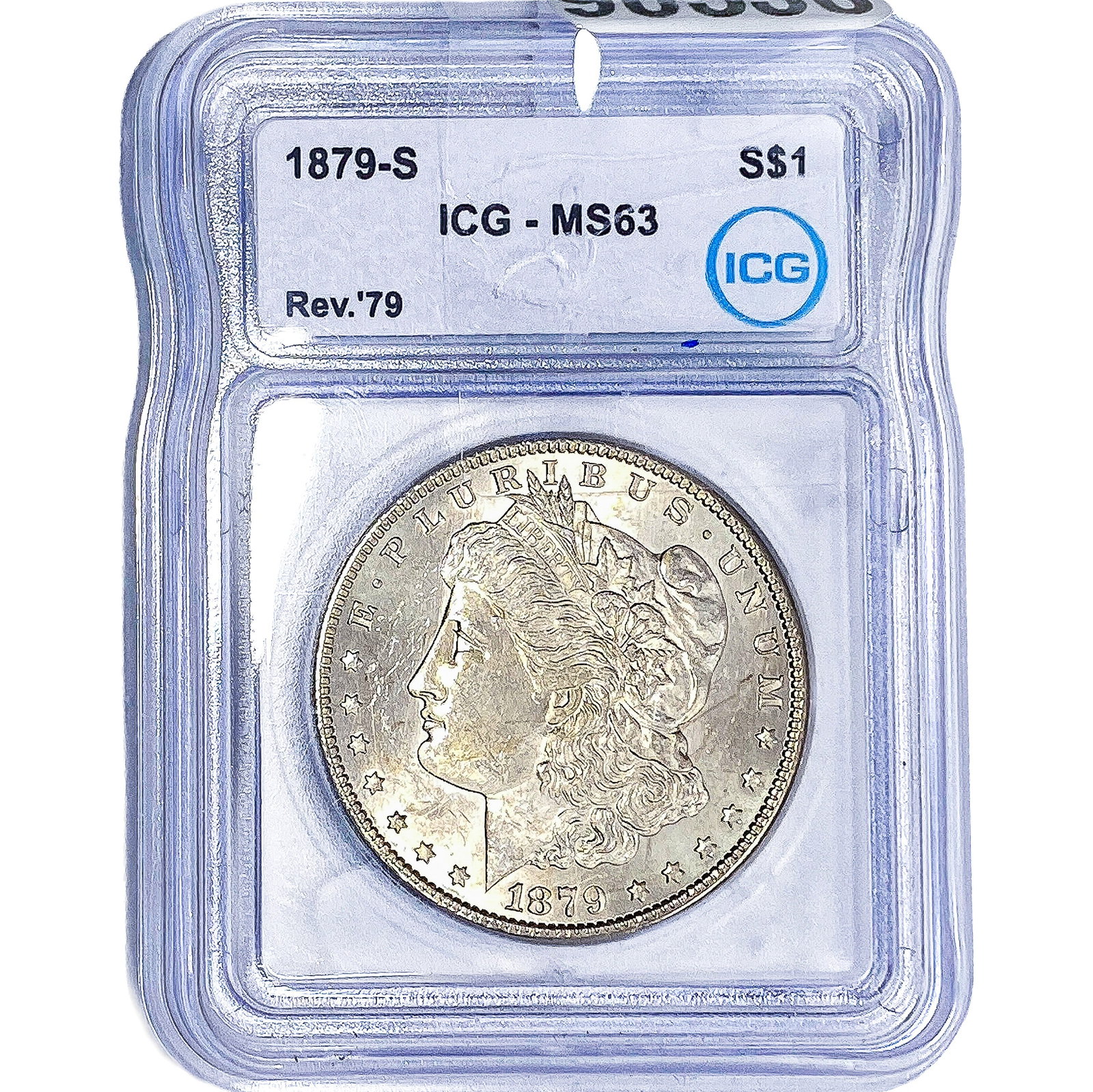 1879-S Morgan Silver Dollar ICG MS63: 1879-S Morgan Silver Dollar ICG MS63