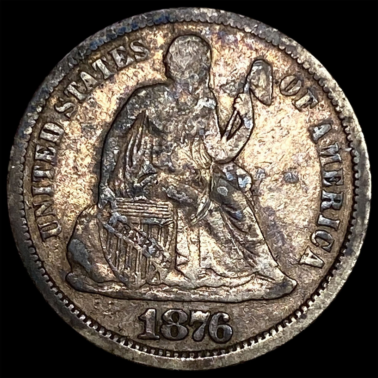 1876 Seated Liberty Dime GEM BU: 1876 Seated Liberty Dime GEM BU