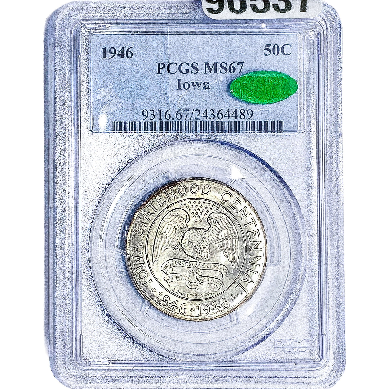 1946 Iowa Half Dollar PCGS MS67: 1946 Iowa Half Dollar PCGS MS67