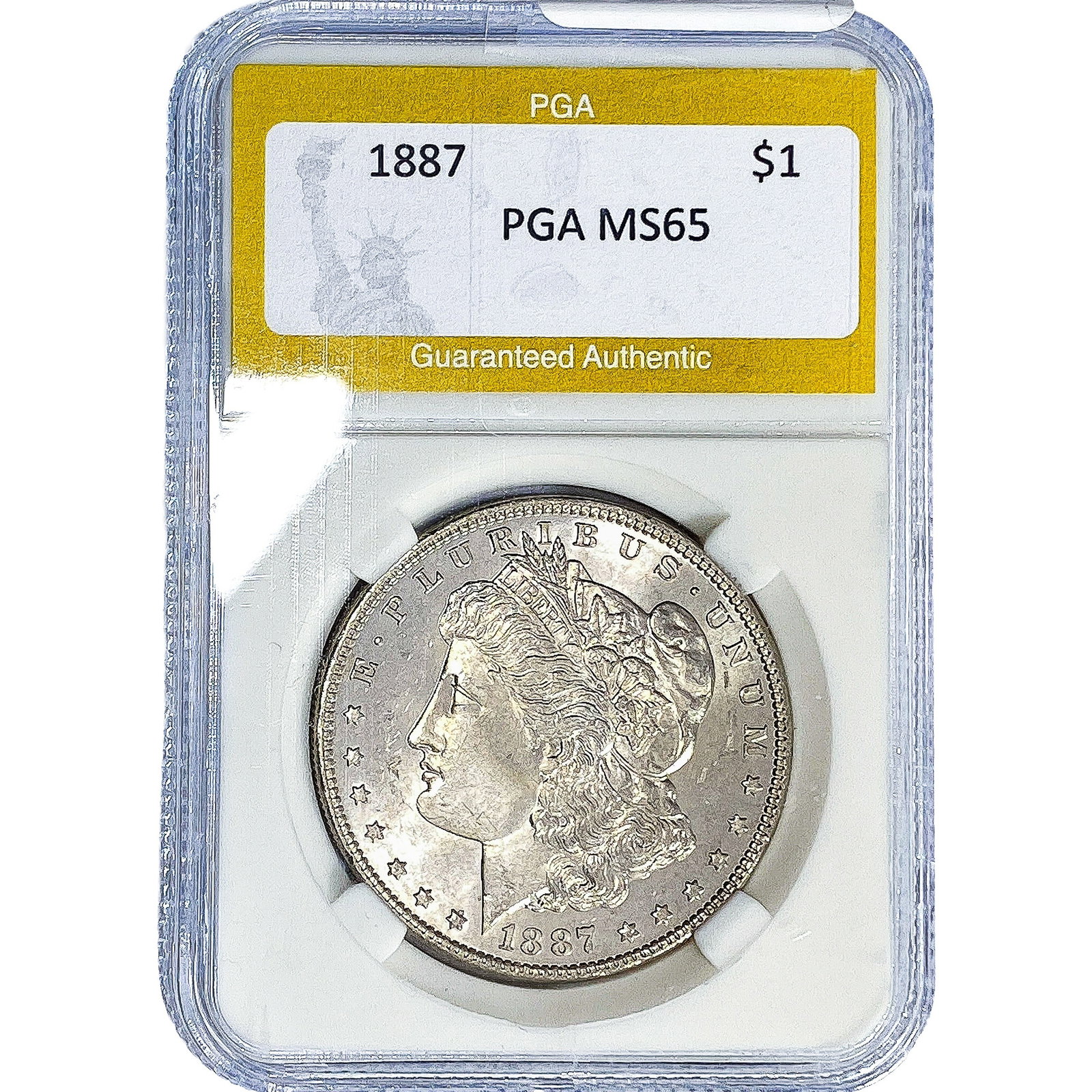 1887 Morgan Silver Dollar PGA MS65: 1887 Morgan Silver Dollar PGA MS65