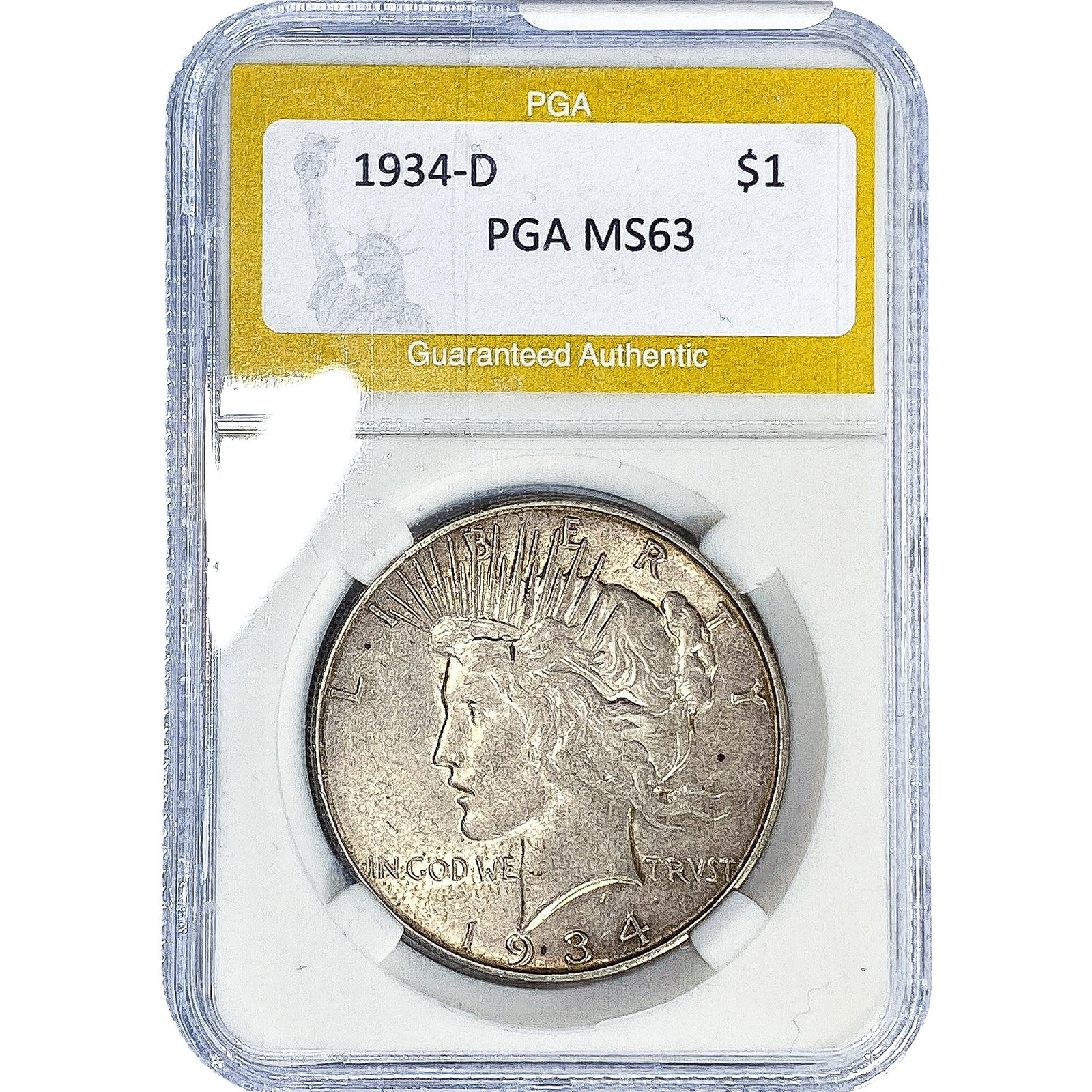 1934-D Silver Peace Dollar PGA MS63 (1 of 2)