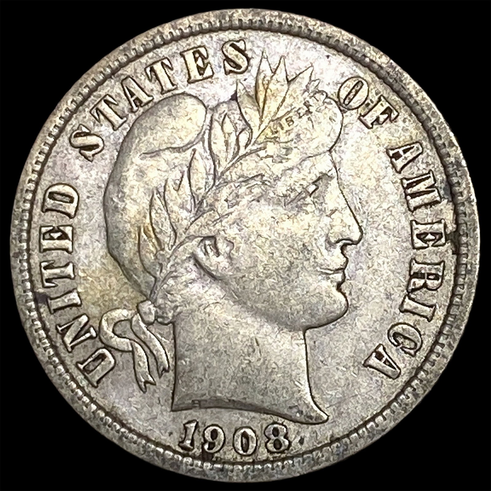 1908 Barber Dime NEARLY UNCIRCULATED: 1908 Barber Dime NEARLY UNCIRCULATED
