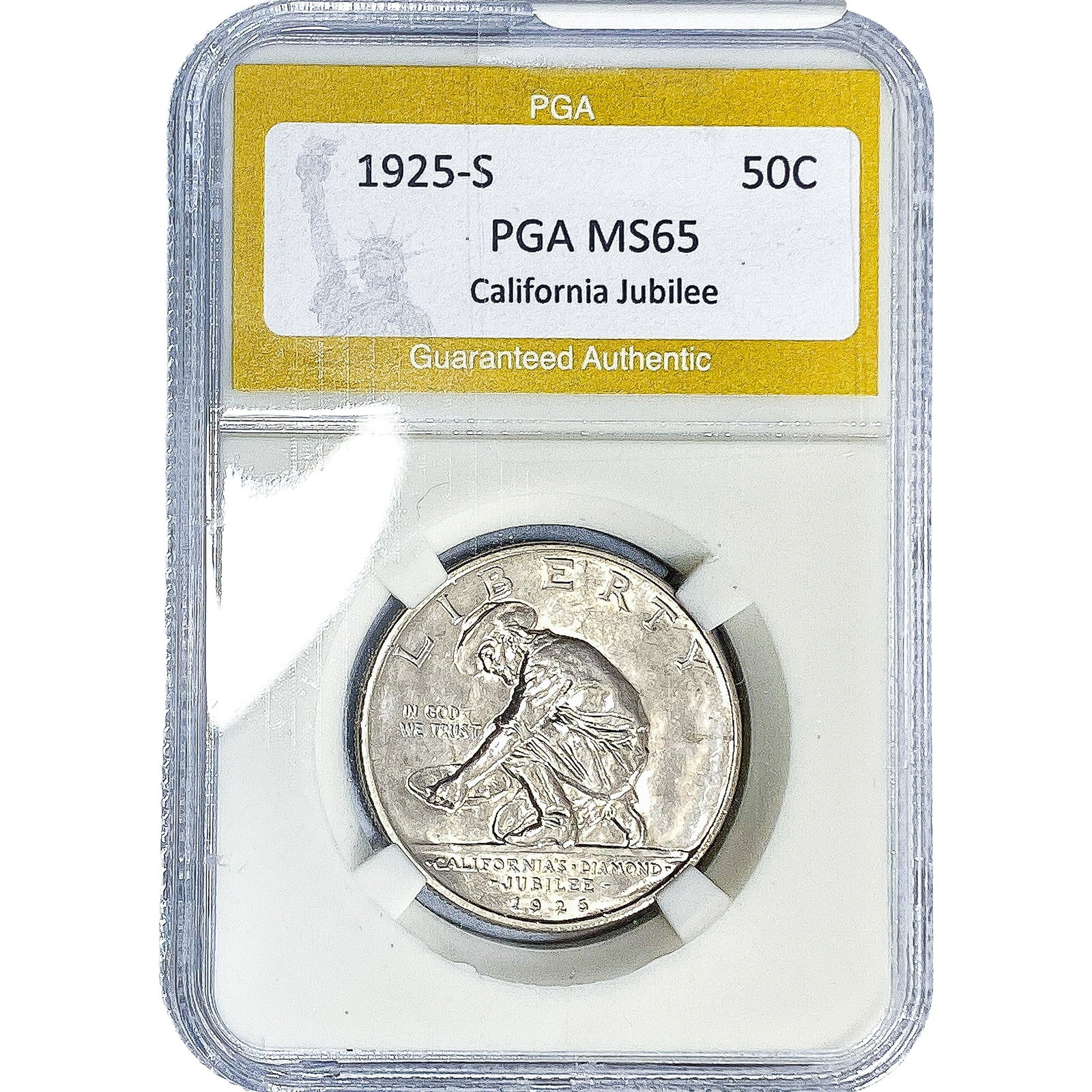1925-S Jubilee Half Dollar PGA MS65: 1925-S Jubilee Half Dollar PGA MS65