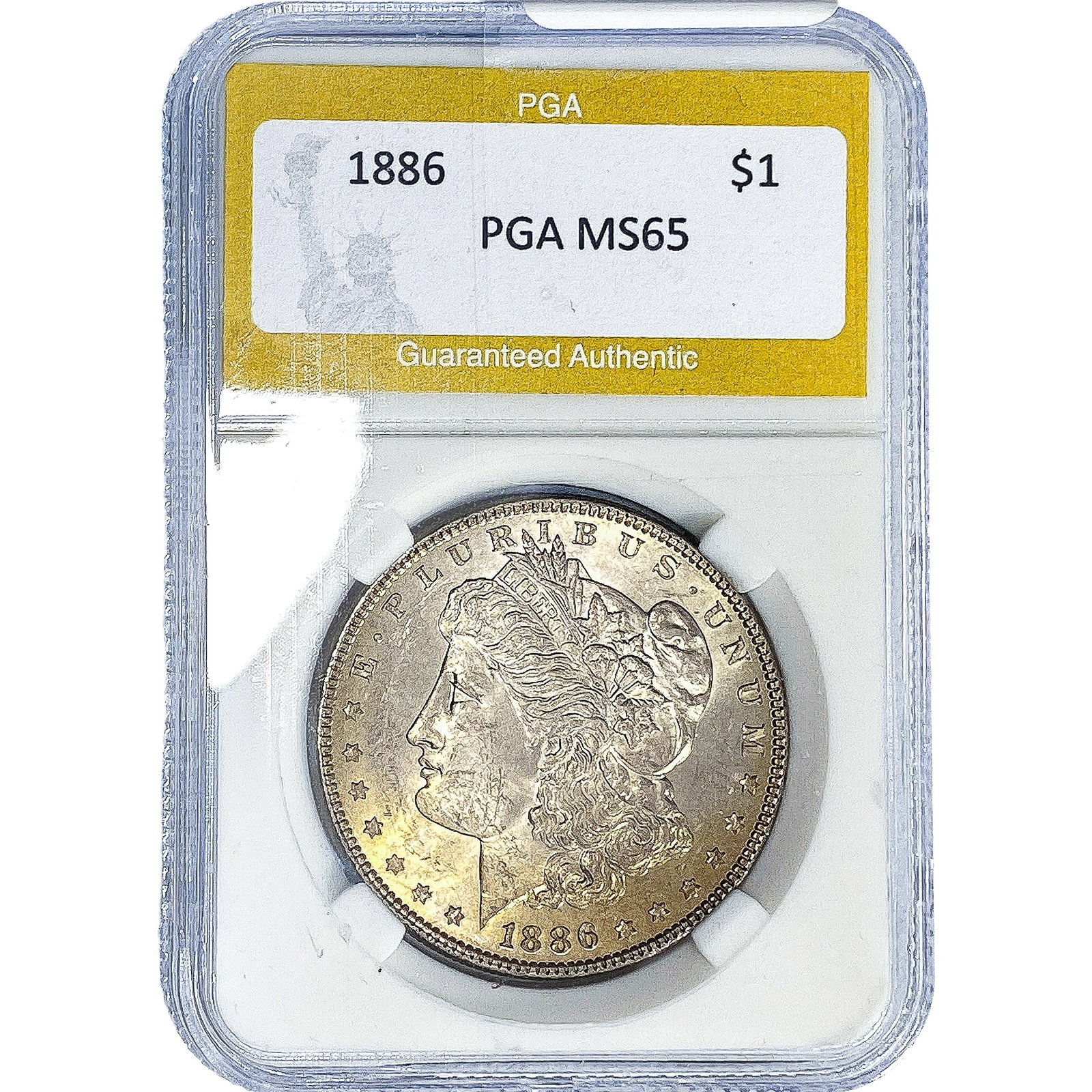 1886 Morgan Silver Dollar PGA MS65: 1886 Morgan Silver Dollar PGA MS65