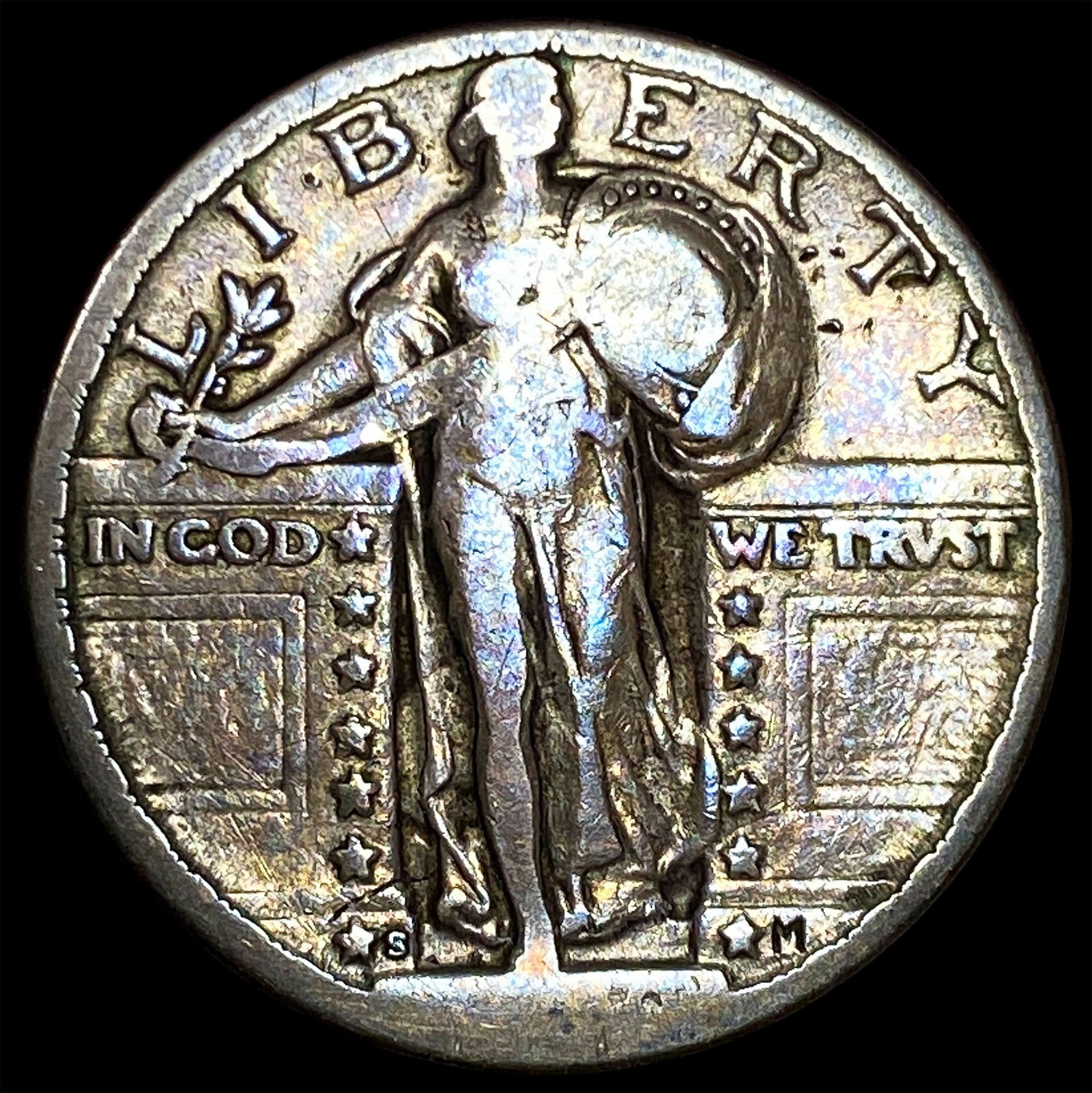 1927-S Silver Standing Liberty Quarter LIGHTLY CIRCULATED: 1927-S Silver Standing Liberty Quarter LIGHTLY CIRCULATED
