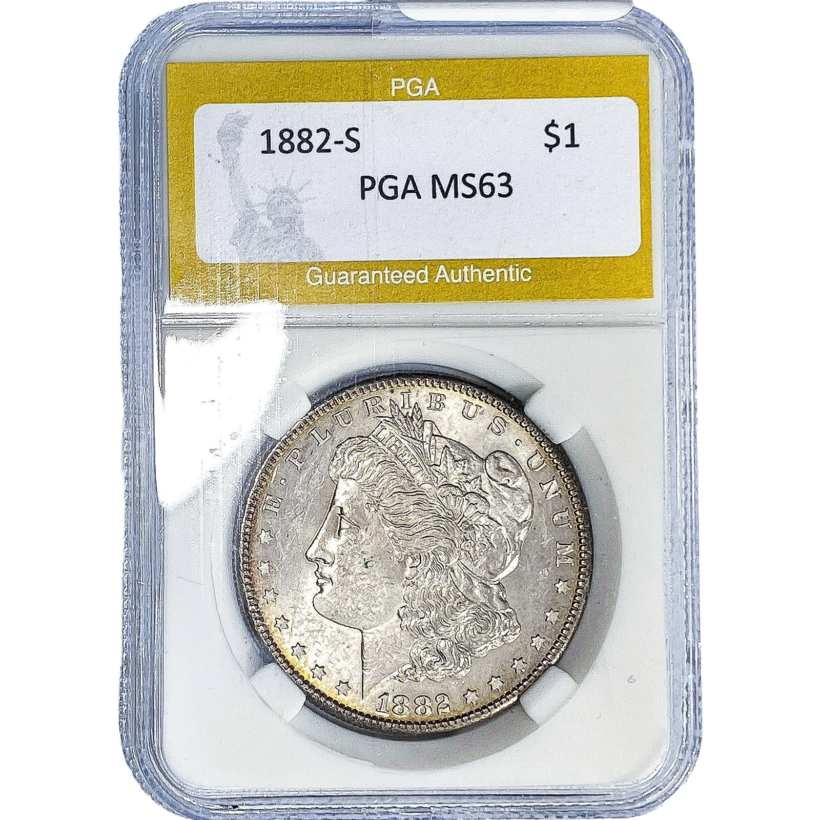 1882-S Morgan Silver Dollar PGA MS63: 1882-S Morgan Silver Dollar PGA MS63