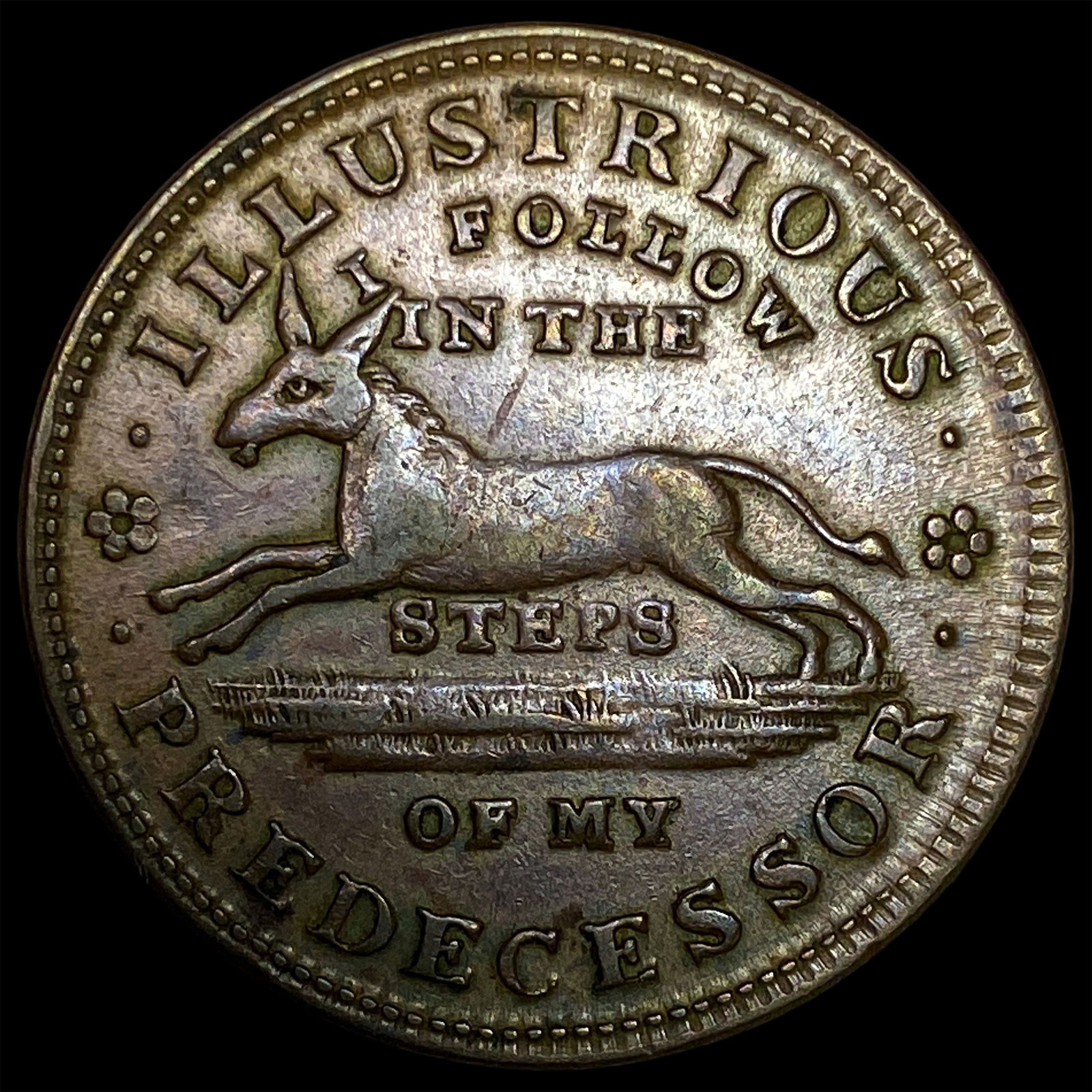 1837 Hard Times Token - Illustrious Predecessor NEARLY UNCIRCULATED: 1837 Hard Times Token - Illustrious Predecessor NEARLY UNCIRCULATED