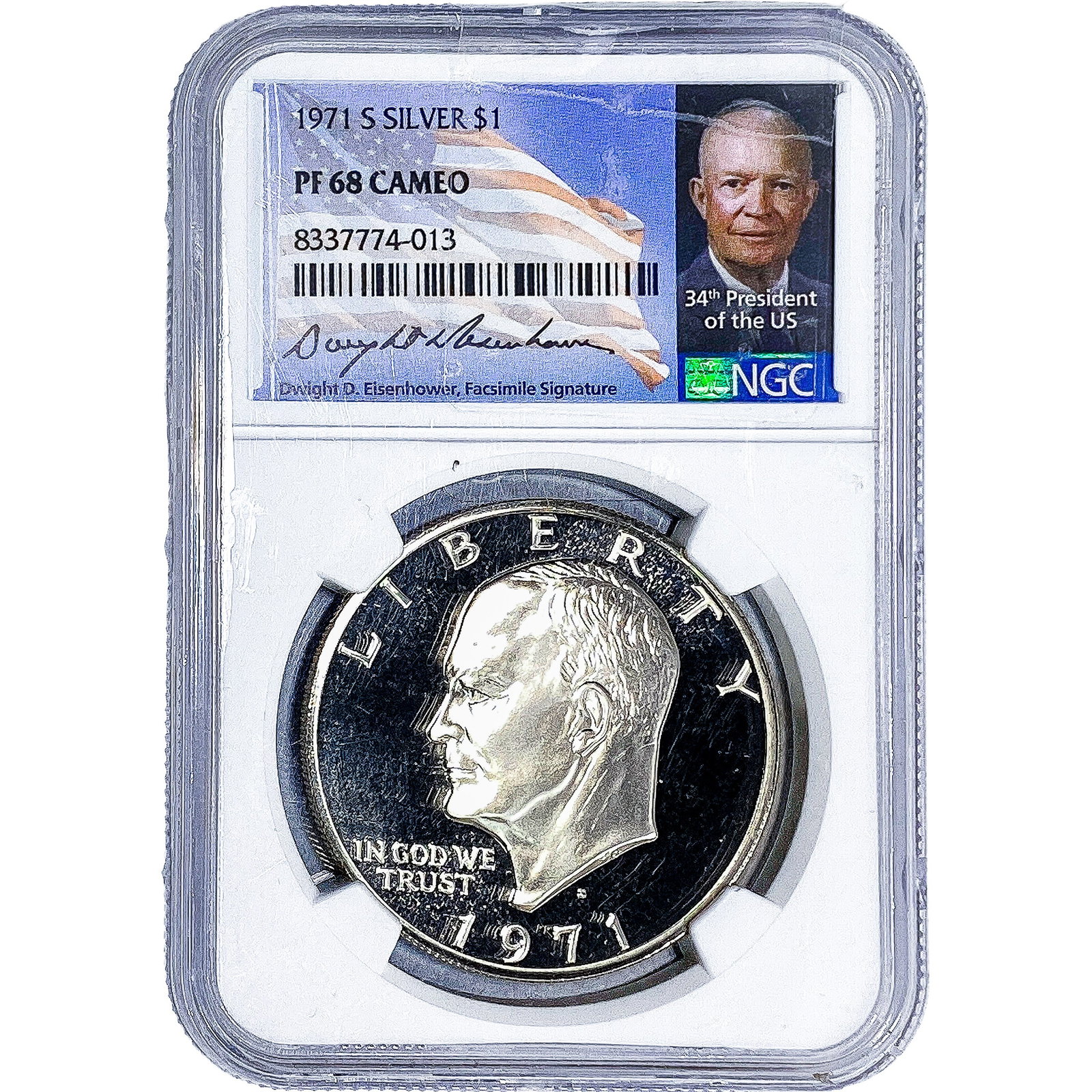 1971-S Eisenhower Dollar NGC PF68 Cameo: 1971-S Eisenhower Dollar NGC PF68 Cameo