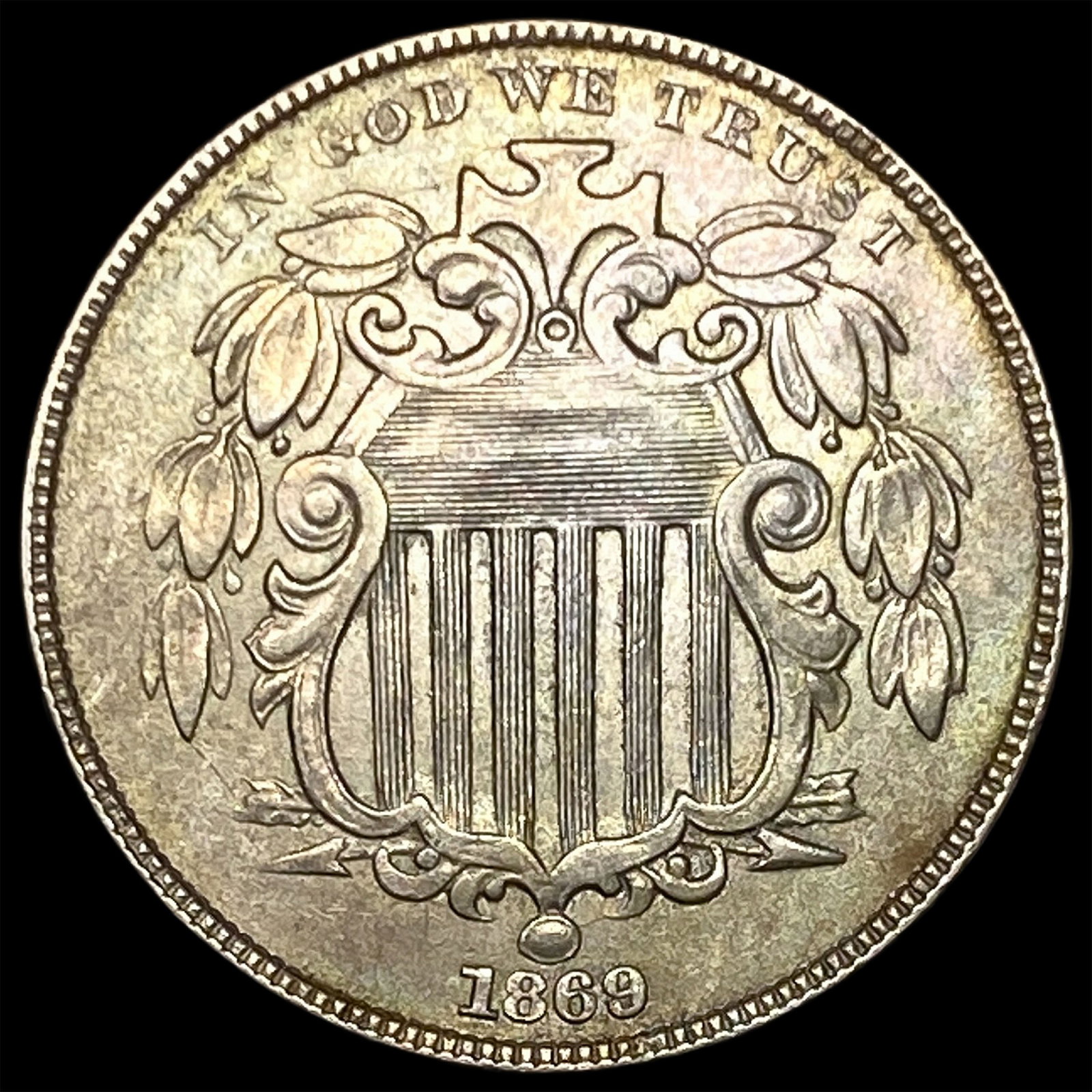 1869 Shield Nickel CLOSELY UNCIRCULATED: 1869 Shield Nickel CLOSELY UNCIRCULATED