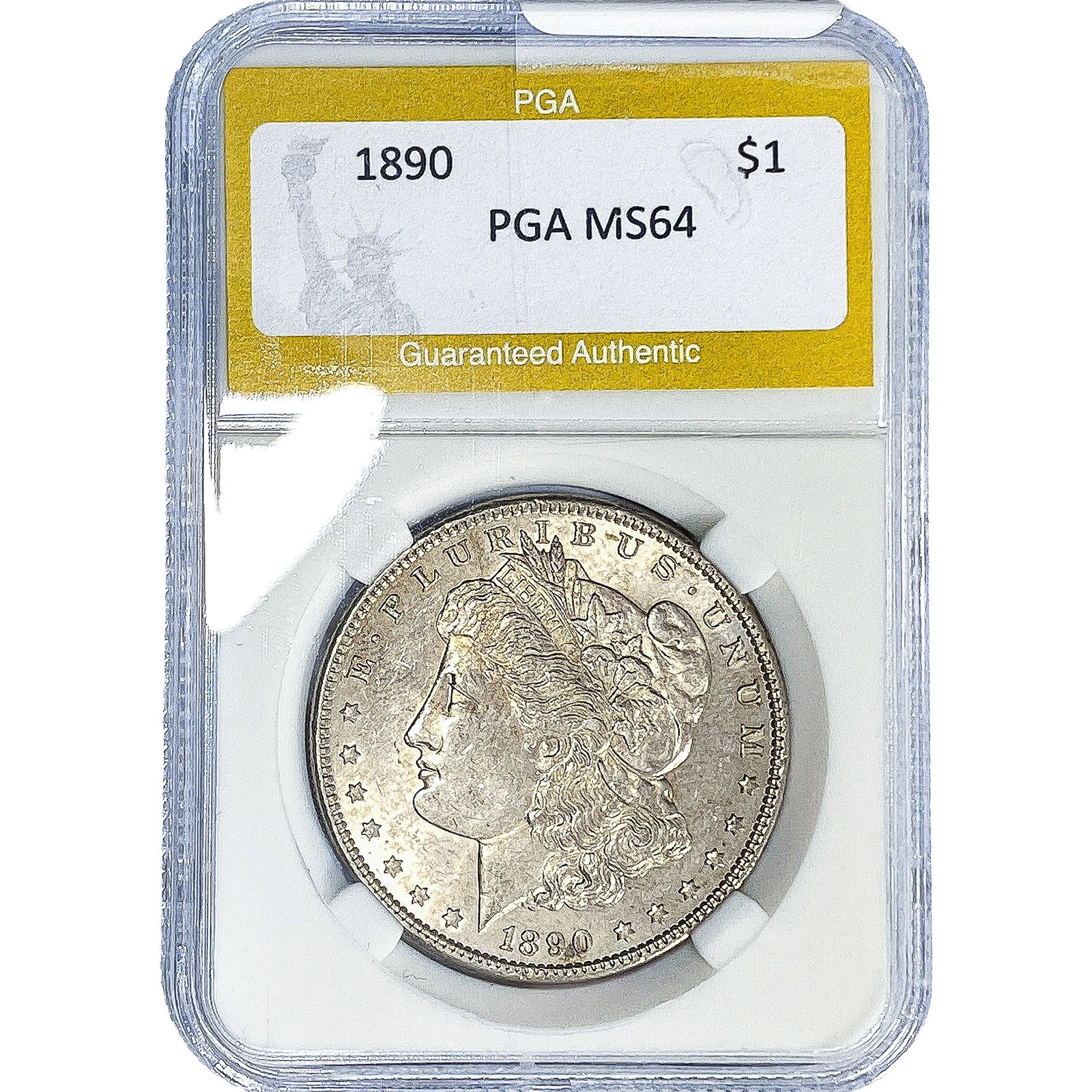 1890 Morgan Silver Dollar PGA MS64: 1890 Morgan Silver Dollar PGA MS64
