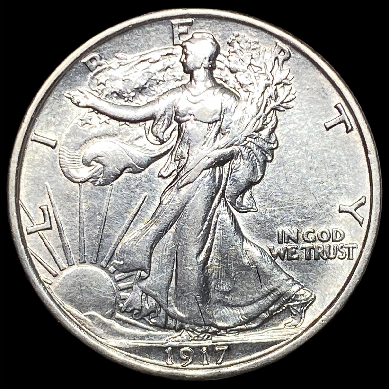 1917-S Silver Half Dollar LIGHTLY CIRCULATED: 1917-S Silver Half Dollar LIGHTLY CIRCULATED
