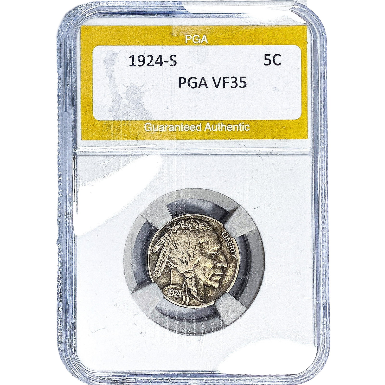 1924-S Buffalo Nickel PGA VF35: 1924-S Buffalo Nickel PGA VF35