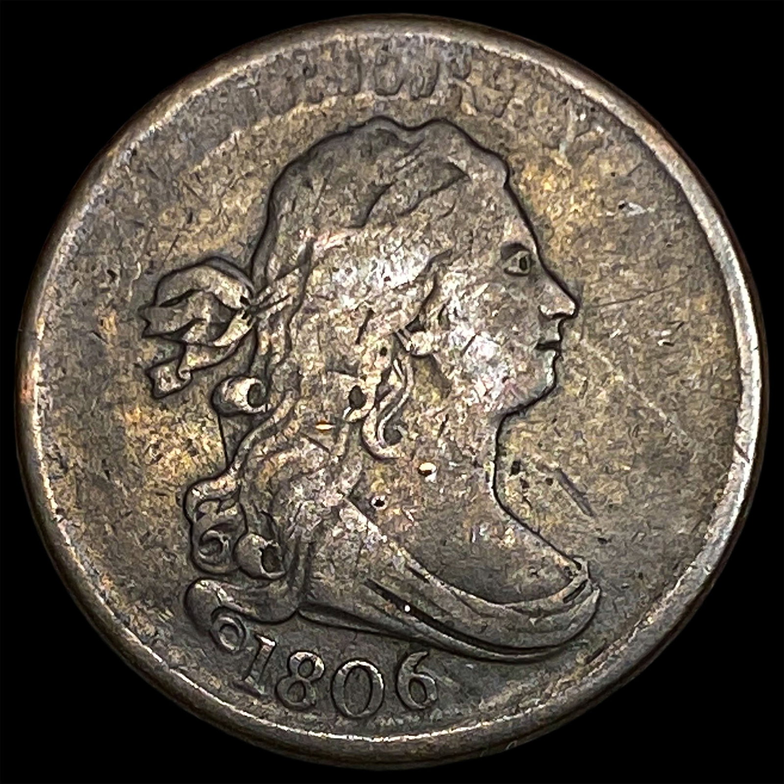 1806 Copper Half Cent LIGHTLY CIRCULATED: 1806 Copper Half Cent LIGHTLY CIRCULATED