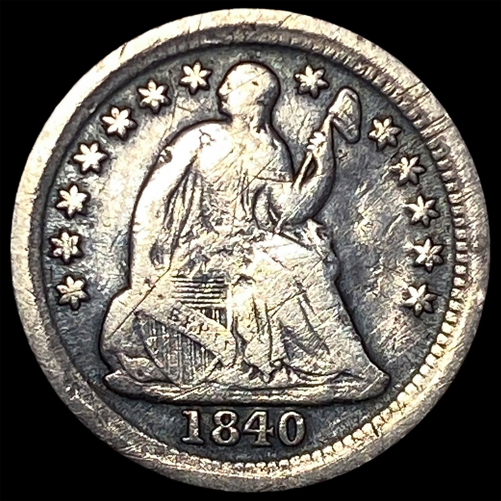 1840-O Seated Liberty Half Dime NICELY CIRCULATED: 1840-O Seated Liberty Half Dime NICELY CIRCULATED