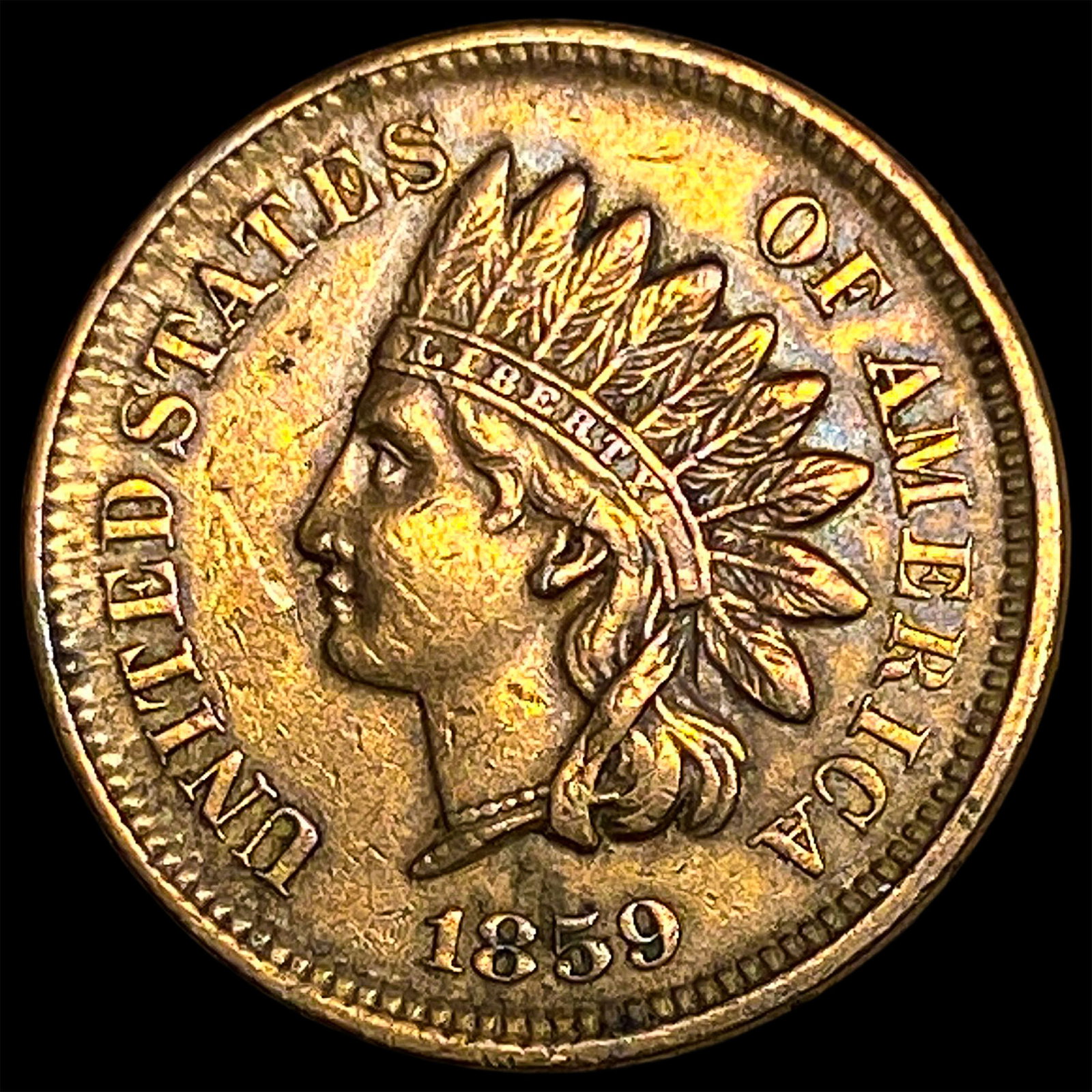 1859 Copper-Nickel Indian Head Cent NEARLY UNCIRCULATED: 1859 Copper-Nickel Indian Head Cent NEARLY UNCIRCULATED