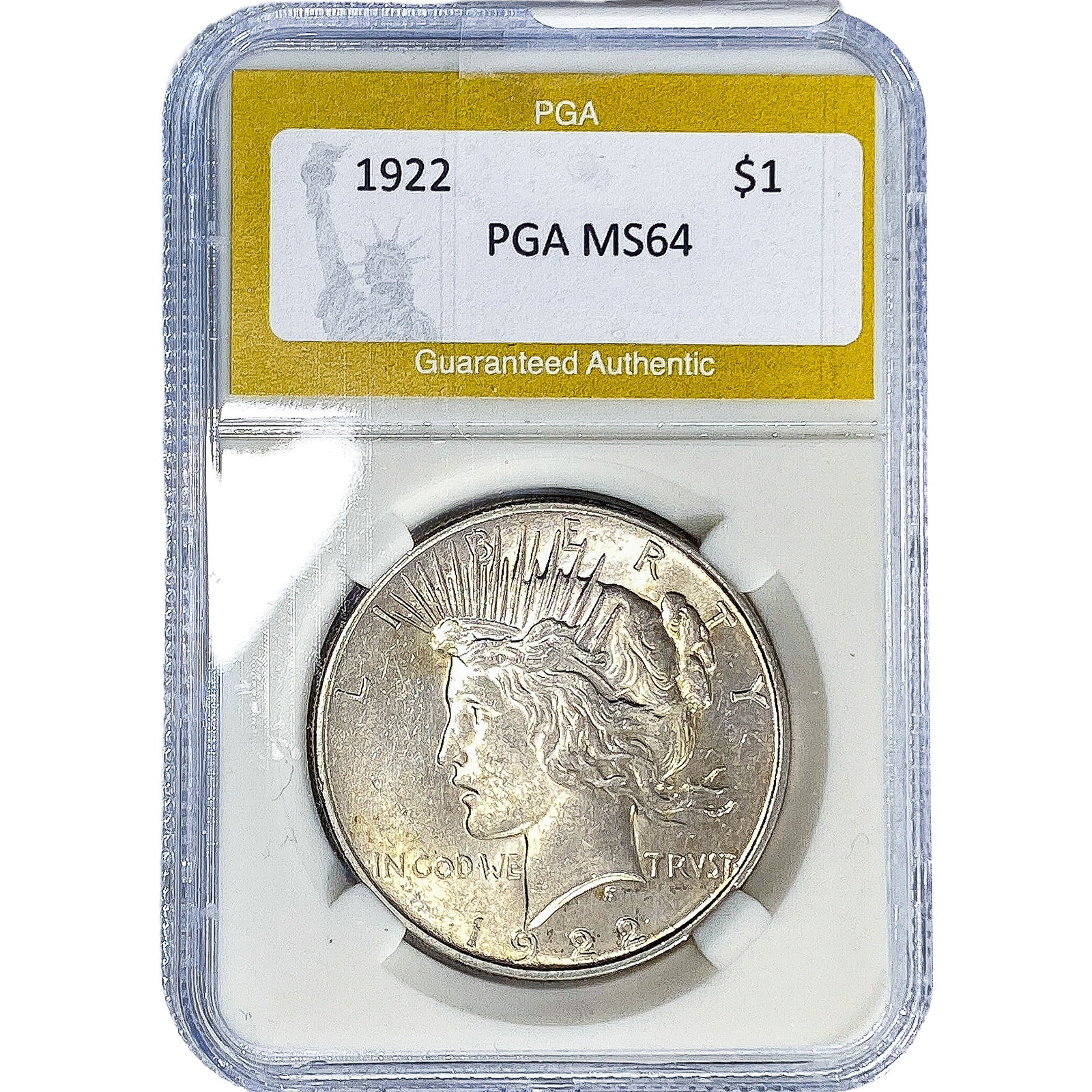 1922 Silver Peace Dollar PGA MS64: 1922 Silver Peace Dollar PGA MS64