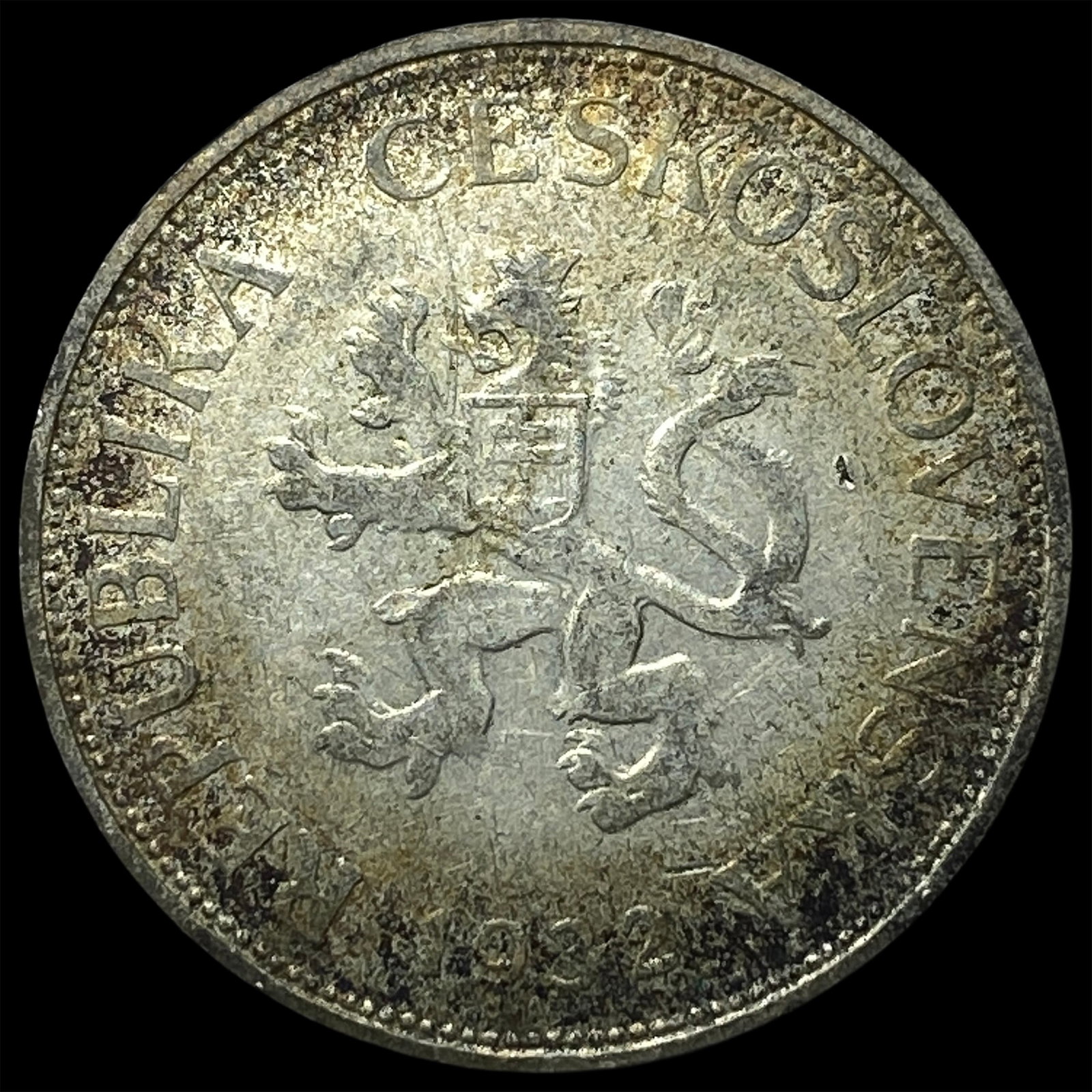 1932 Czechoslovakia Silver 5 Porus Key Date: 1932 Czechoslovakia Silver 5 Porus Key Date