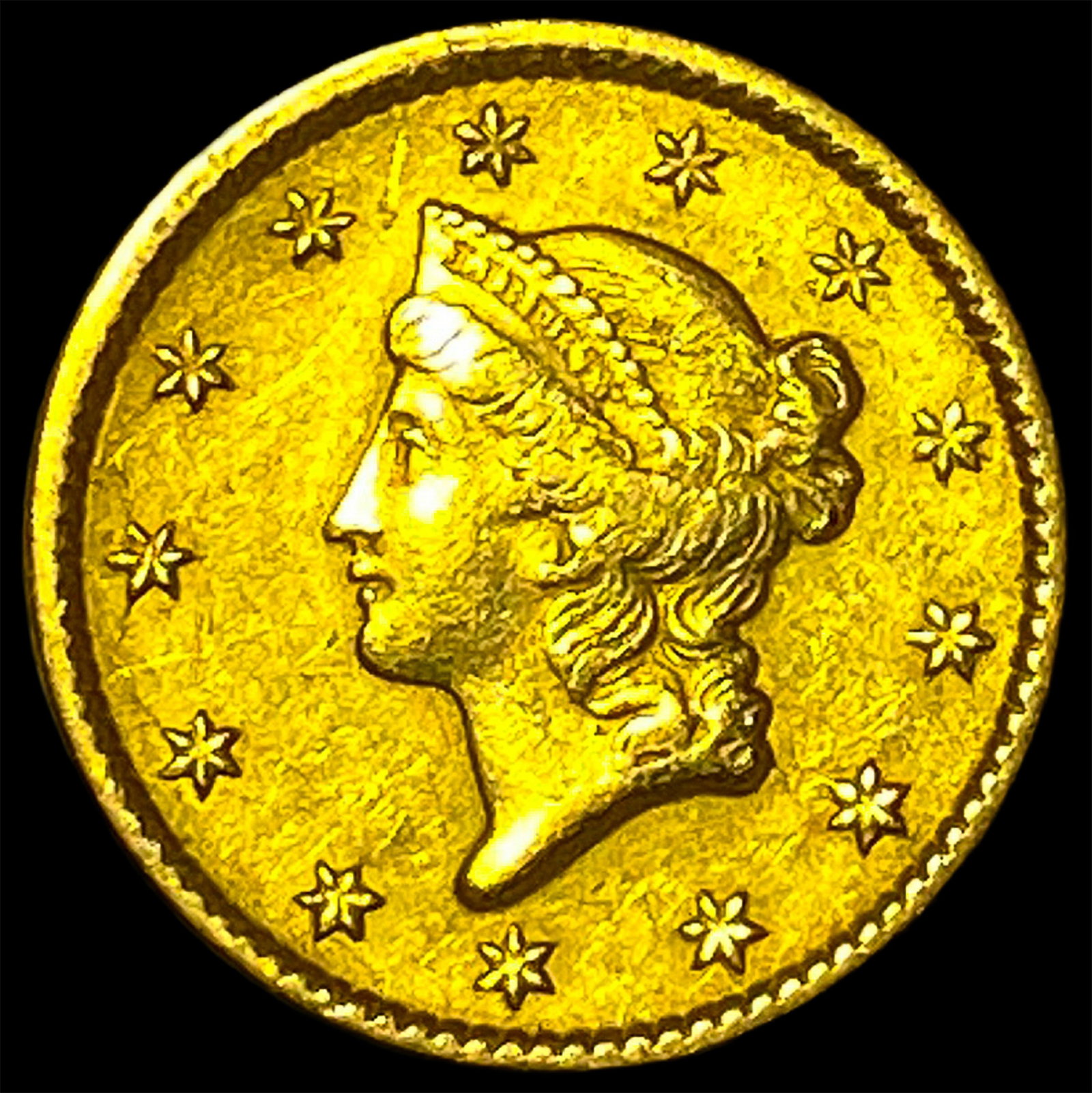 1851 Gold $1 Liberty Head Type 1 CLOSELY UNCIRCULATED: 1851 Gold $1 Liberty Head Type 1 CLOSELY UNCIRCULATED