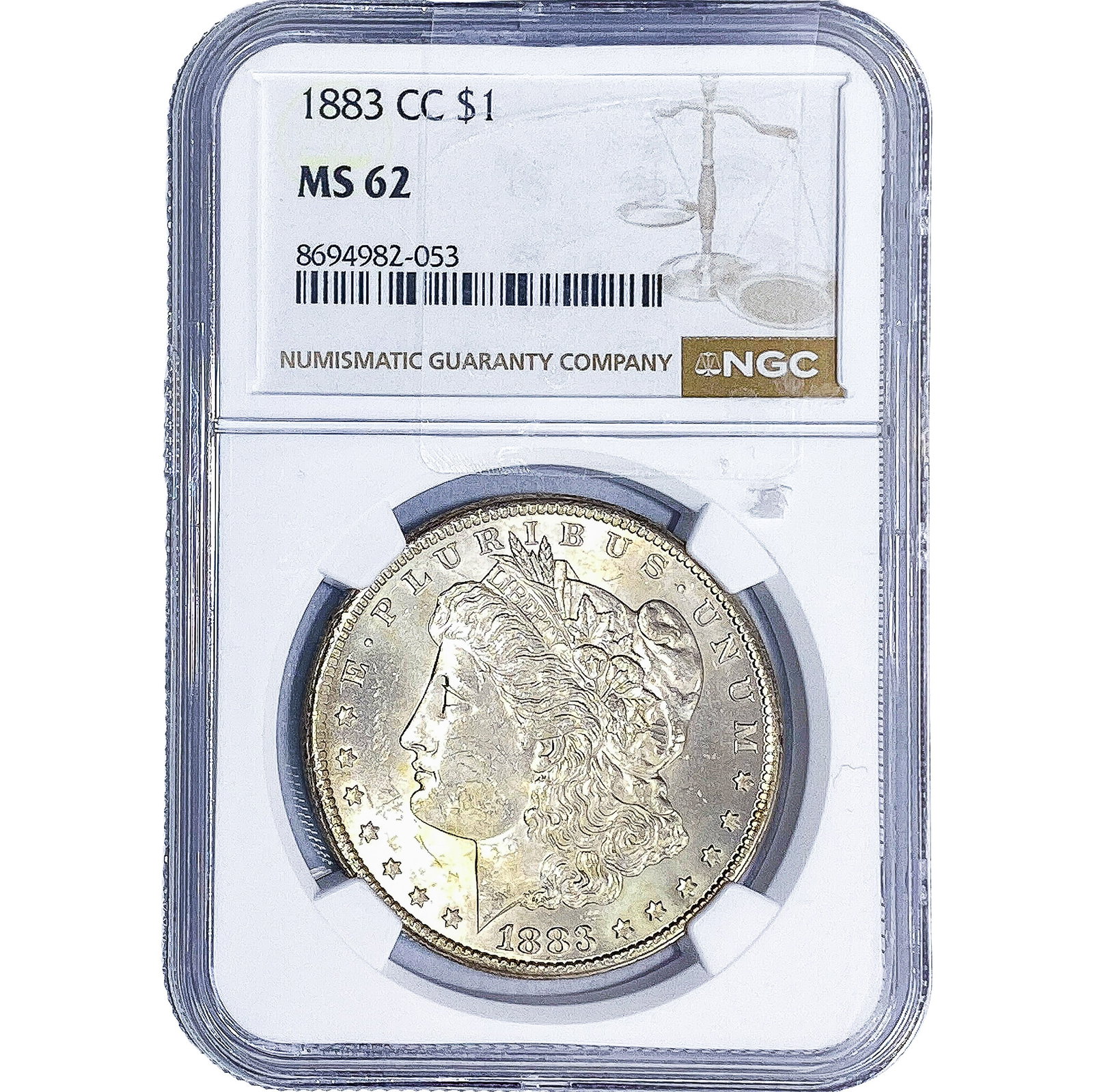 1883-CC Morgan Silver Dollar NGC MS62: 1883-CC Morgan Silver Dollar NGC MS62