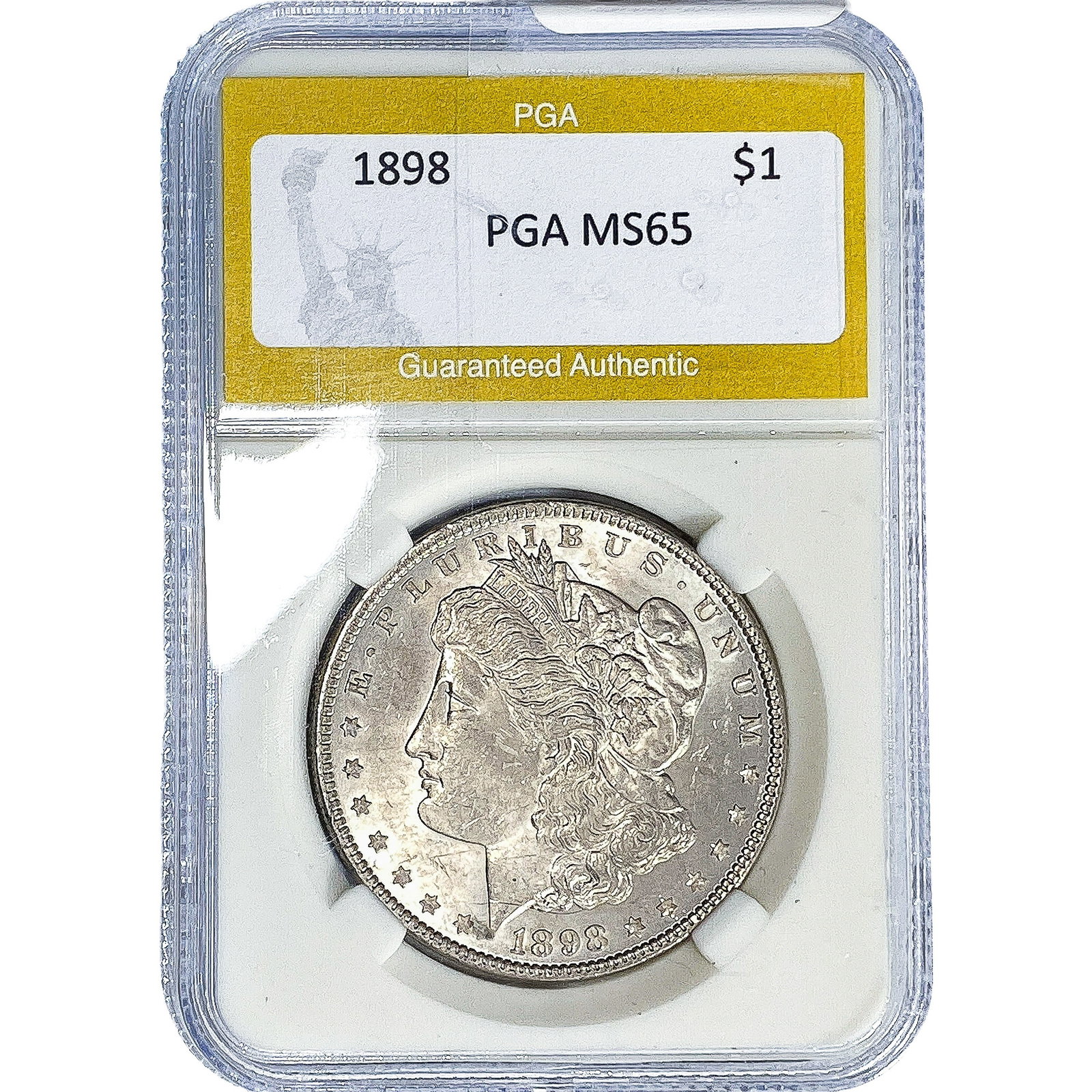 1898 Morgan Silver Dollar PGA MS65: 1898 Morgan Silver Dollar PGA MS65