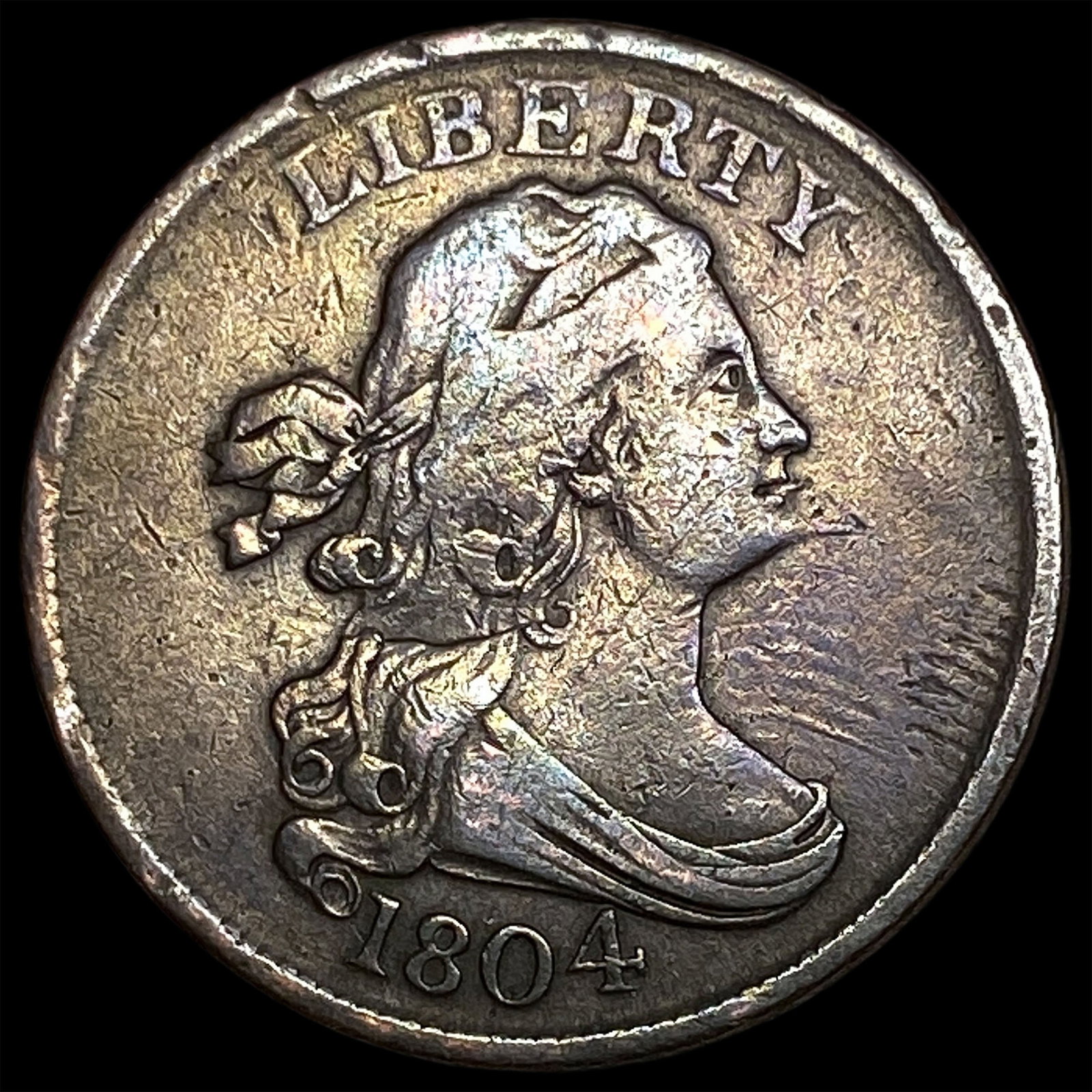 1804 Copper Half Cent NEARLY UNCIRCULATED (1 of 2)