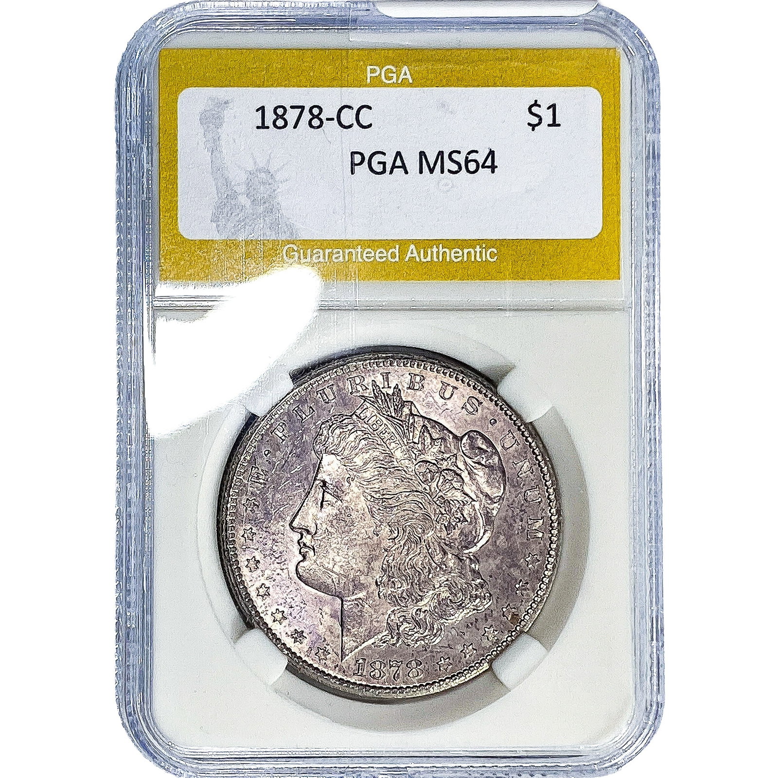 1878-CC Morgan Silver Dollar PGA MS64: 1878-CC Morgan Silver Dollar PGA MS64