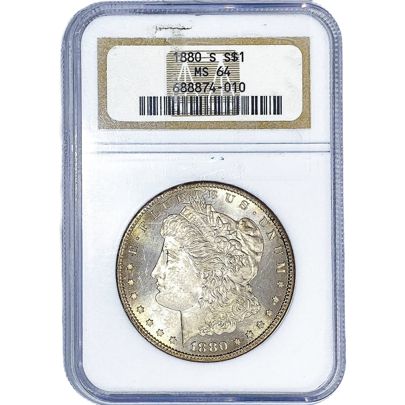 1880-S Morgan Silver Dollar NGC MS64: 1880-S Morgan Silver Dollar NGC MS64