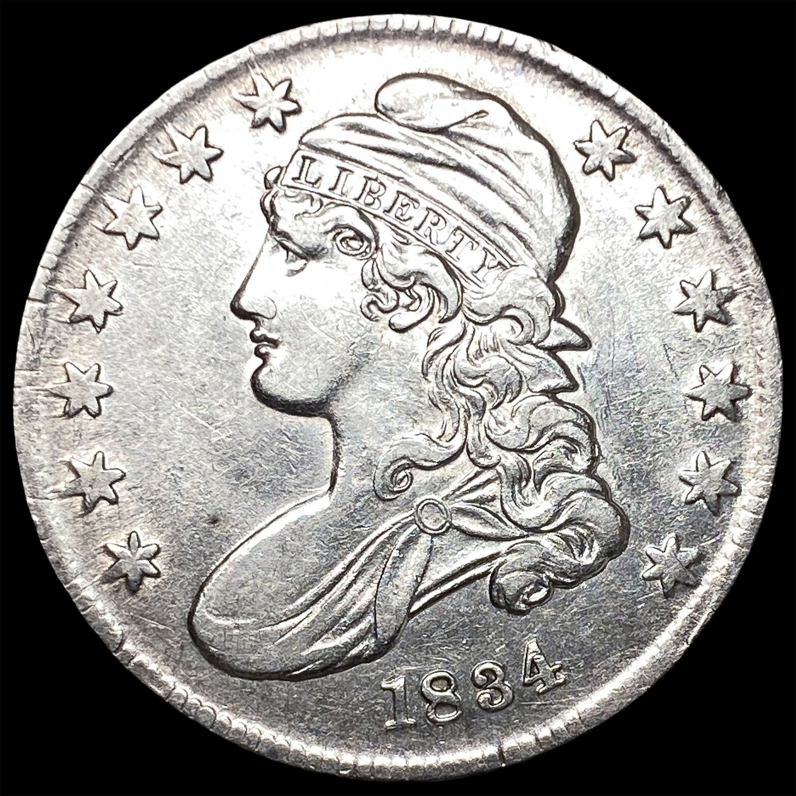 1834 Capped Bust Half Dollar CLOSELY UNCIRCULATED: 1834 Capped Bust Half Dollar CLOSELY UNCIRCULATED