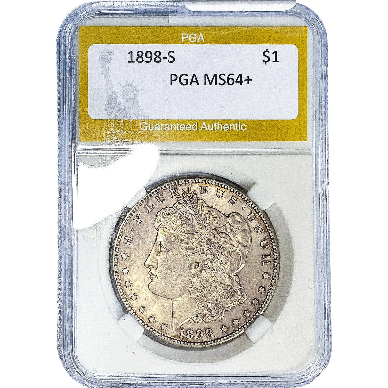 1898-S Morgan Silver Dollar PGA MS64+: 1898-S Morgan Silver Dollar PGA MS64+