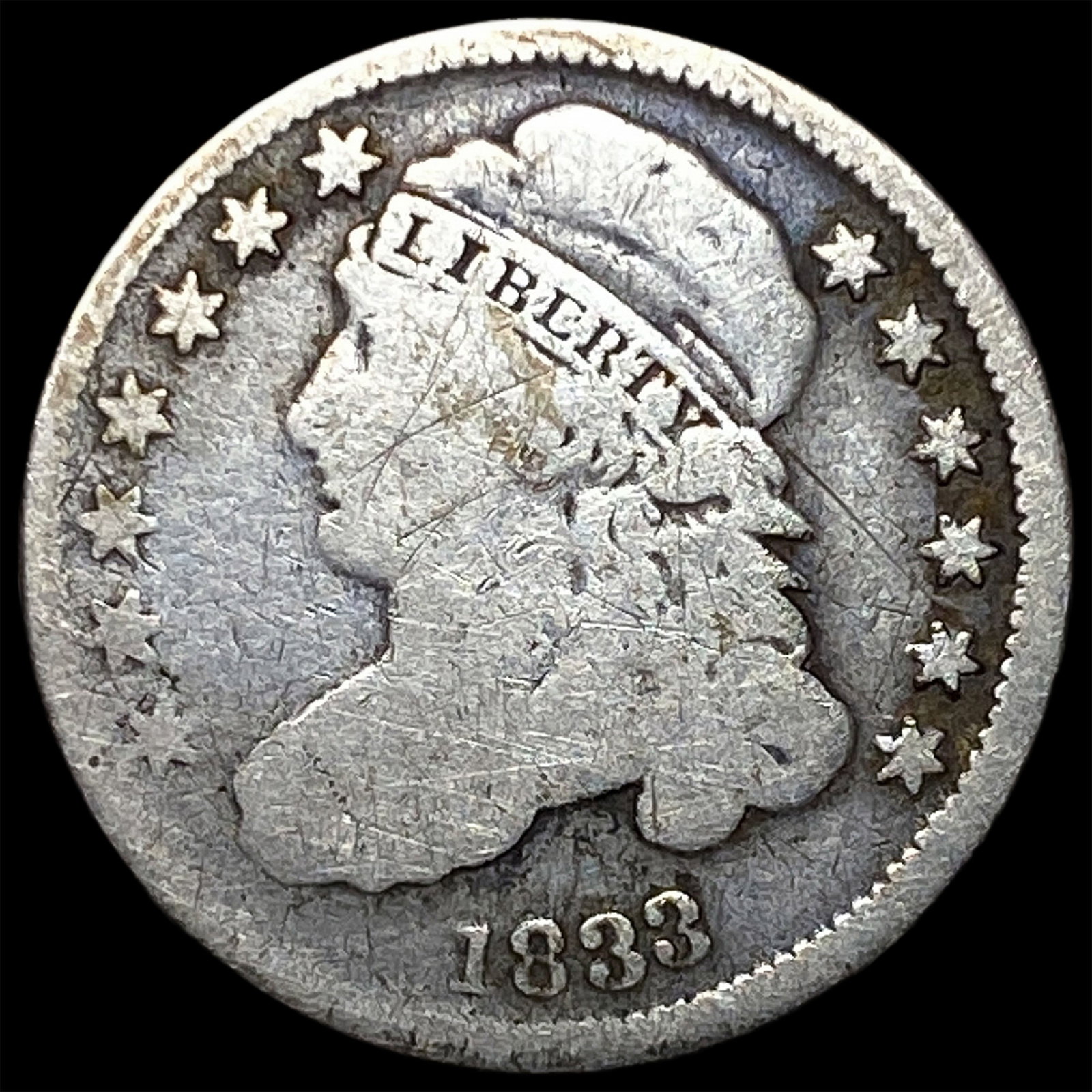 1833 Capped Bust Dime NICELY CIRCULATED (1 of 2)