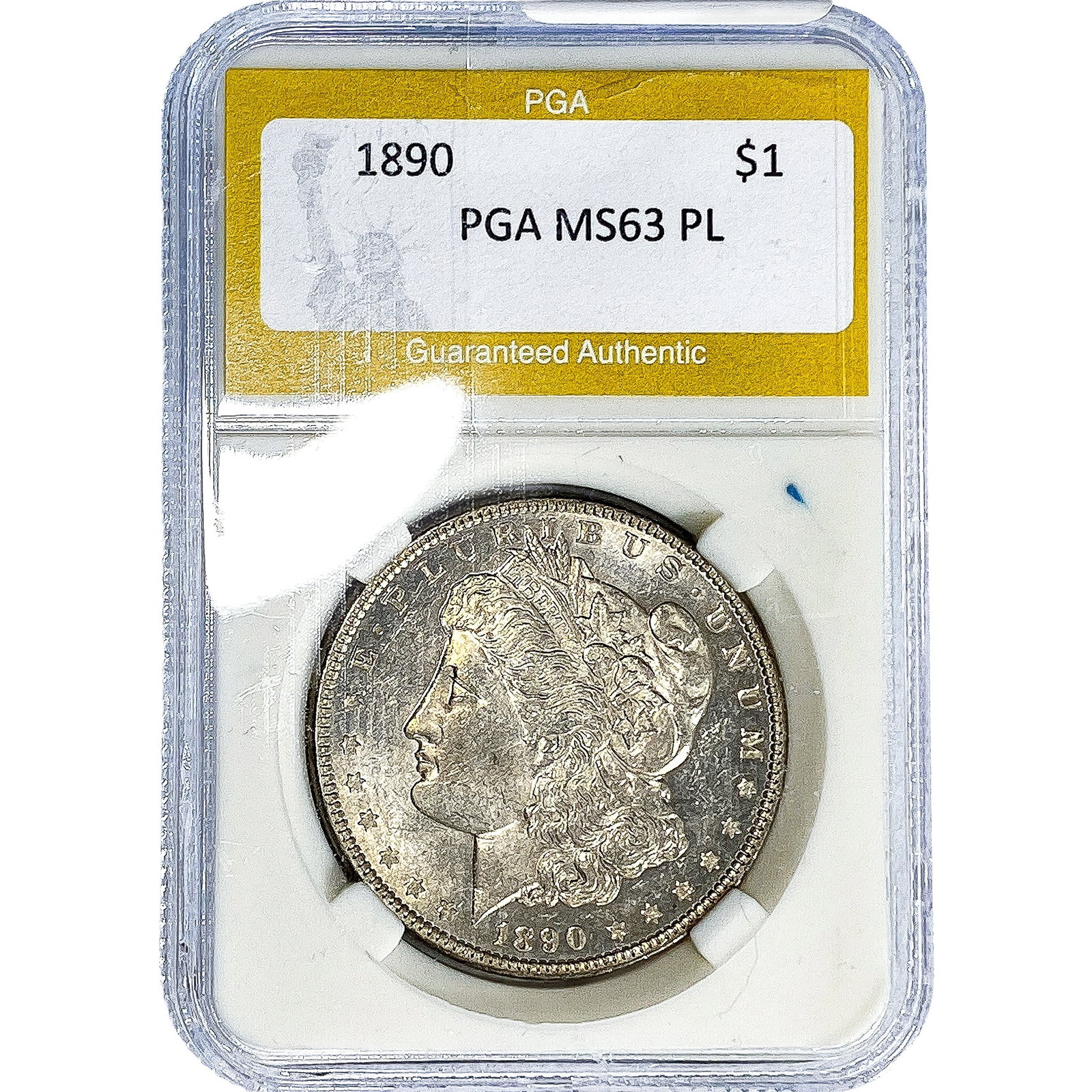 1890 Morgan Silver Dollar PGA MS63 PL: 1890 Morgan Silver Dollar PGA MS63 PL