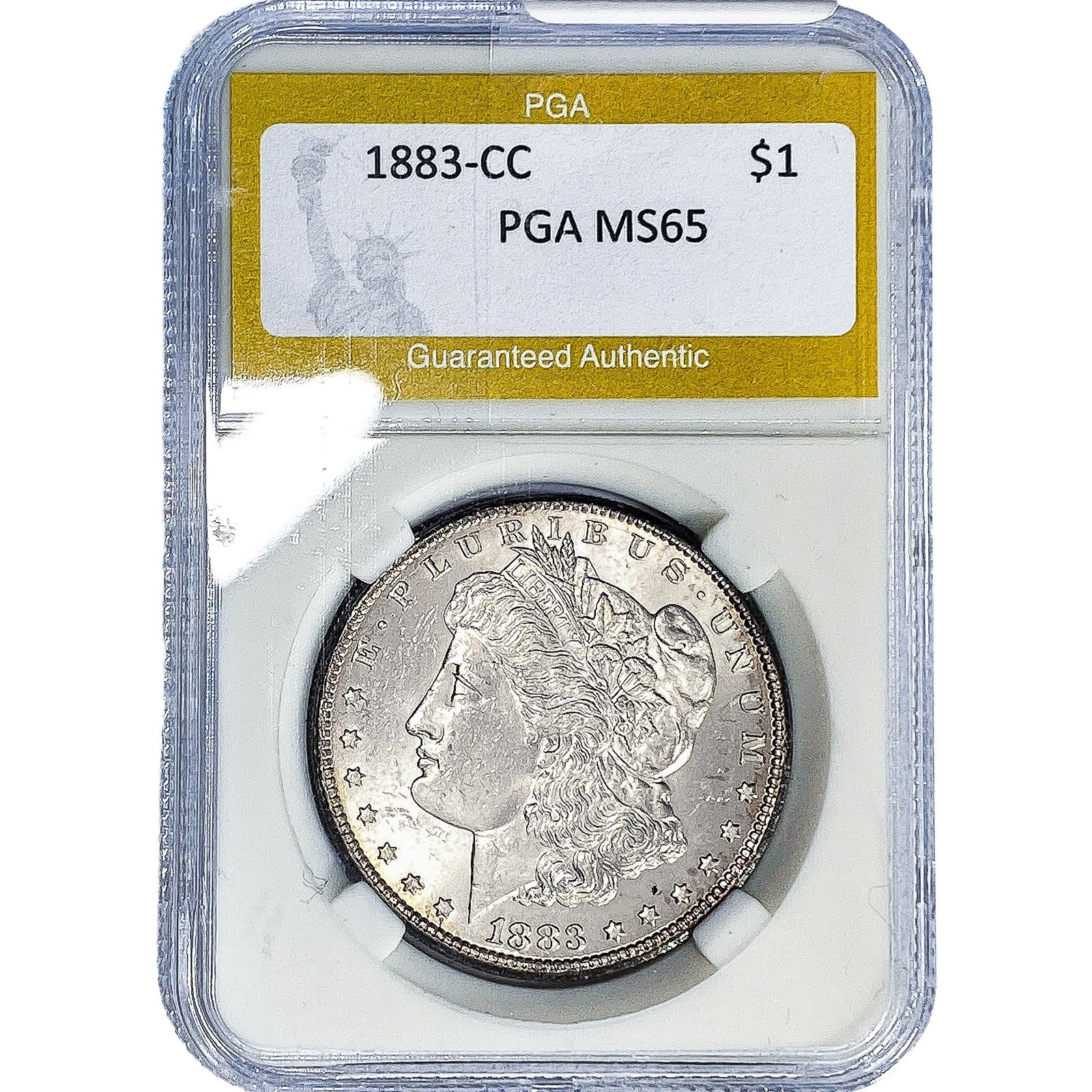 1883-CC Morgan Silver Dollar PGA MS65: 1883-CC Morgan Silver Dollar PGA MS65