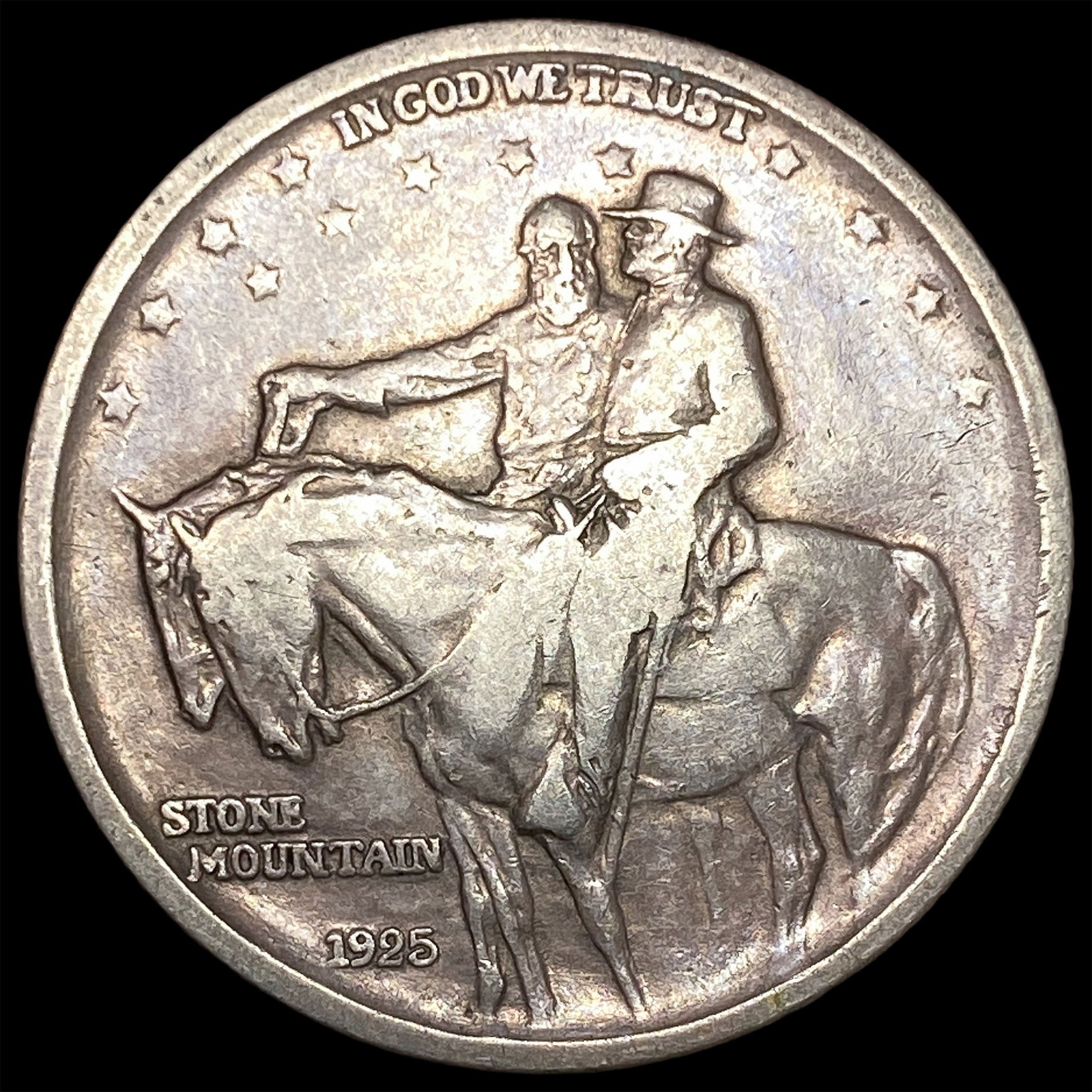 1925 Silver Stone Mountain Half Dollar NICELY CIRCULATED: 1925 Silver Stone Mountain Half Dollar NICELY CIRCULATED